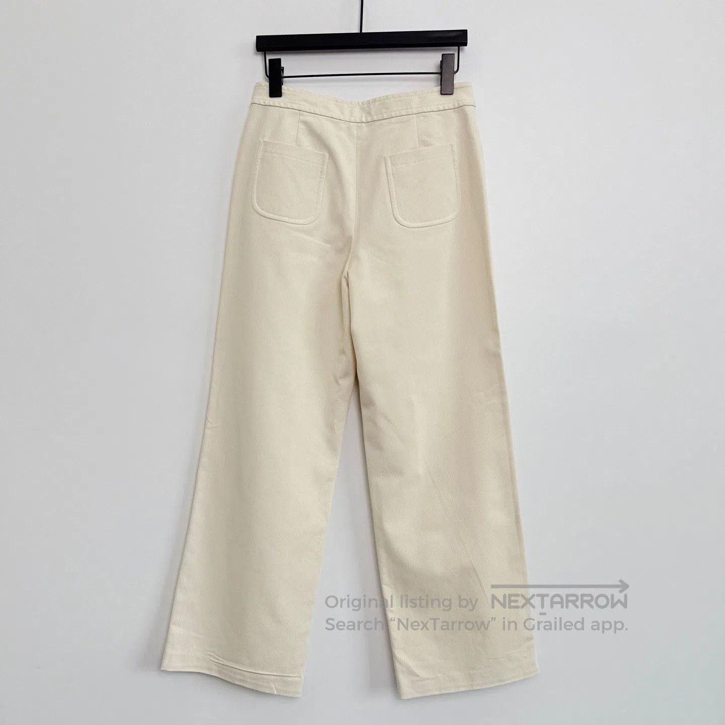 Celine CELINE Triomphe Gold Chain Twill Trousers. Size 37" - 3 Thumbnail