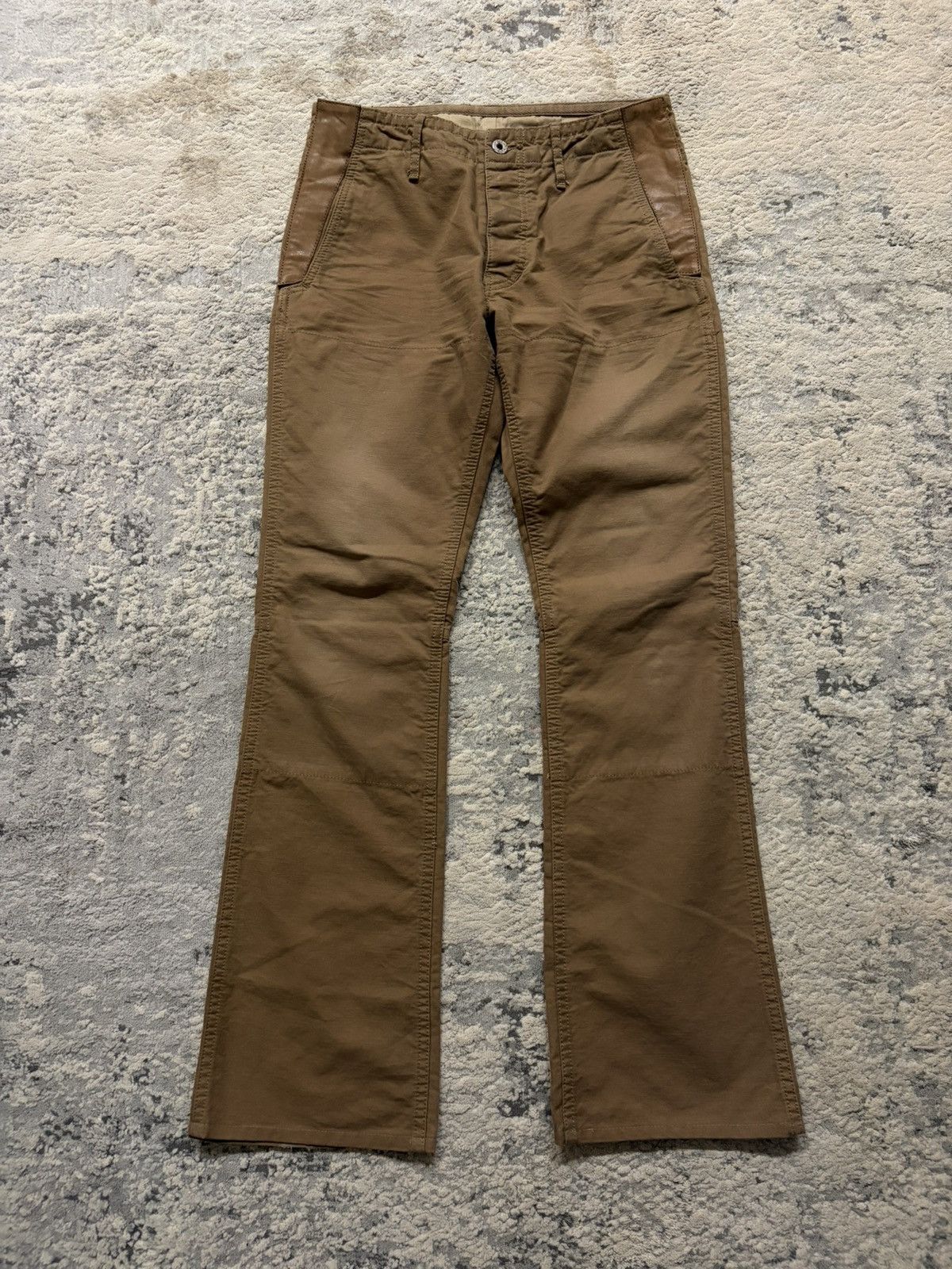Isamu Katayama Backlash Leather Pocket Bootcut Pants Size US 28 / EU 44 - 1 Thumbnail
