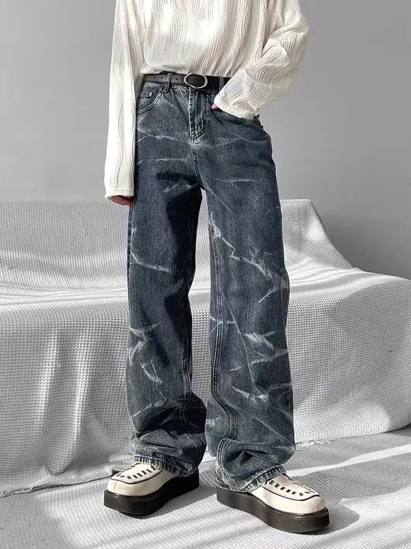 Japanese Brand High Street Tie Dye Straight Fit Loose Jeans Size US 30 / EU 46 - 5 Thumbnail