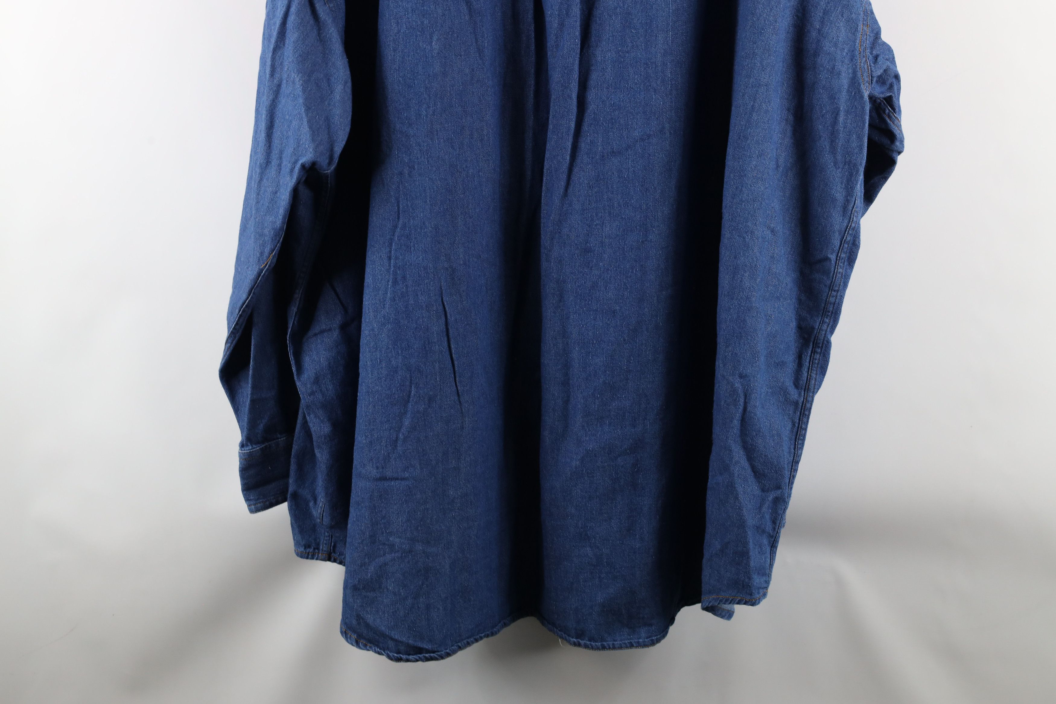 Vintage Vintage 90s Streetwear Denim Jean Button Down Shirt Blue Size US XXL / EU 58 / 5 - 12 Thumbnail