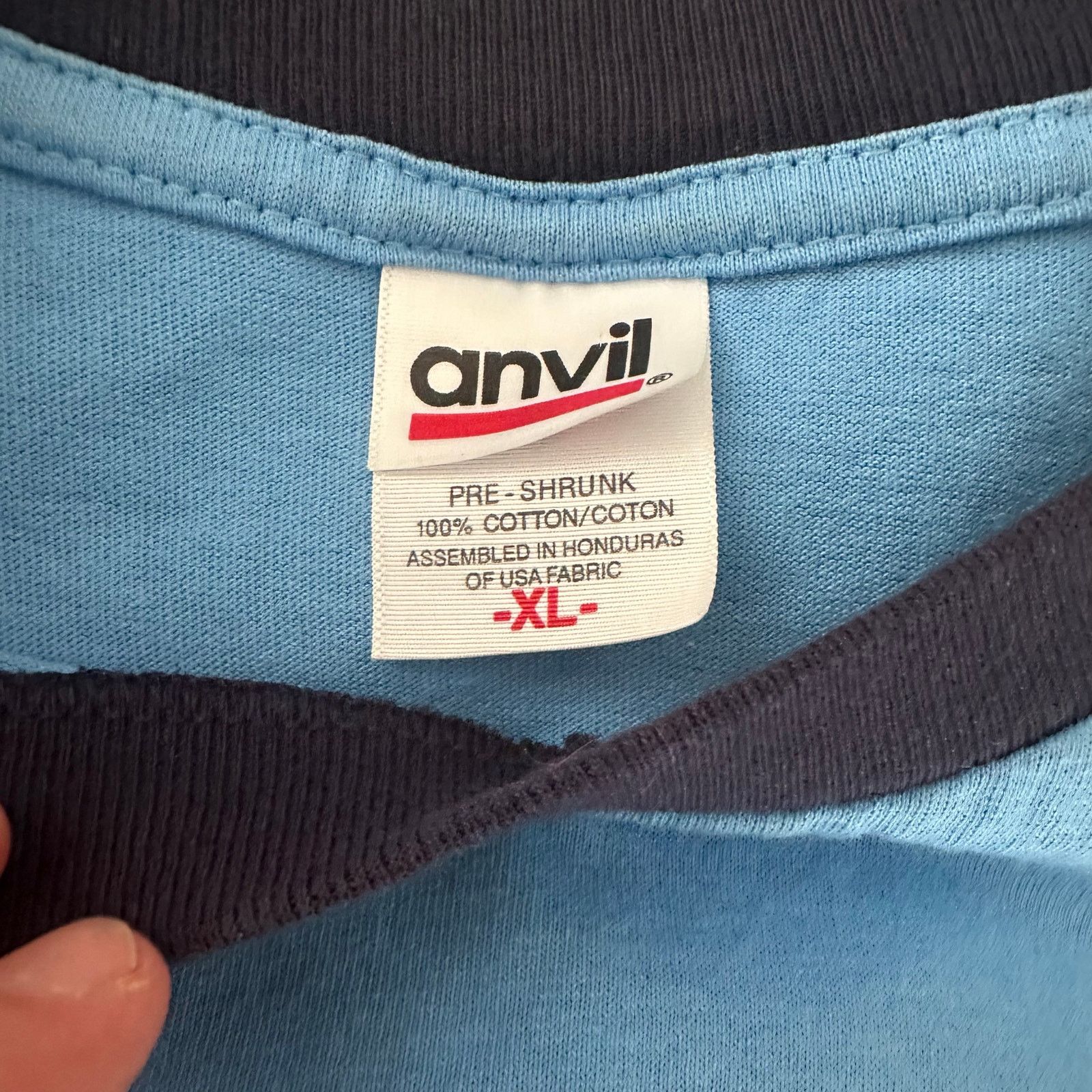 Anvil Blue moon ringer anvil tee Size US XL / EU 56 / 4 - 3 Thumbnail