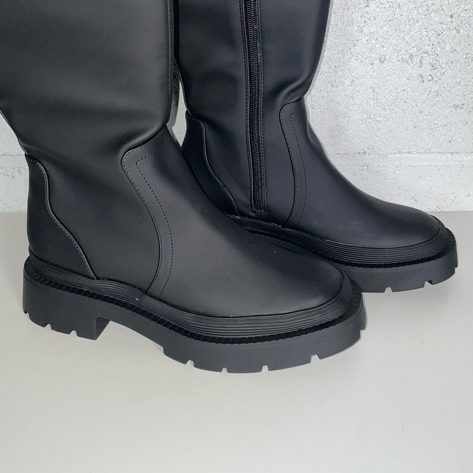 Bar III Bar III Twyla Womens Rubber Tall Knee-High Boots black 6.5 Size US 6.5 / IT 36.5 - 12 Thumbnail