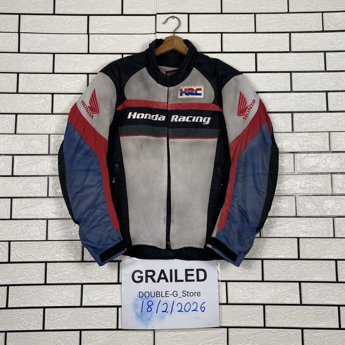 Honda 📌Vintage Biker Jacket Racing Honda Full Patches Big Logo Size US L / EU 52-54 / 3 - 1 Thumbnail