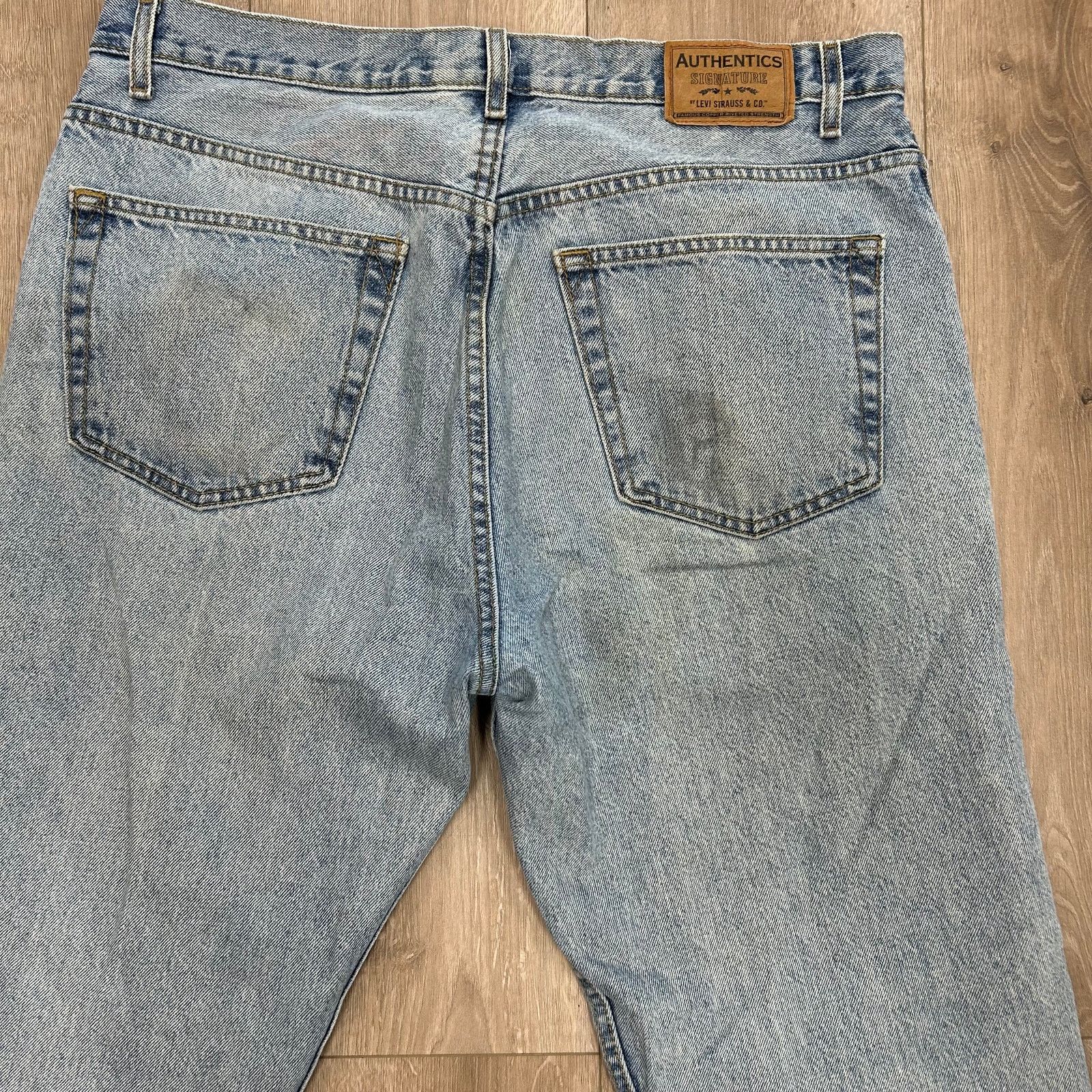 Levi's Levis Signature Authentic Regular Fit Denim Blue Jeans 38x32 Size US 38 / EU 54 - 7 Thumbnail