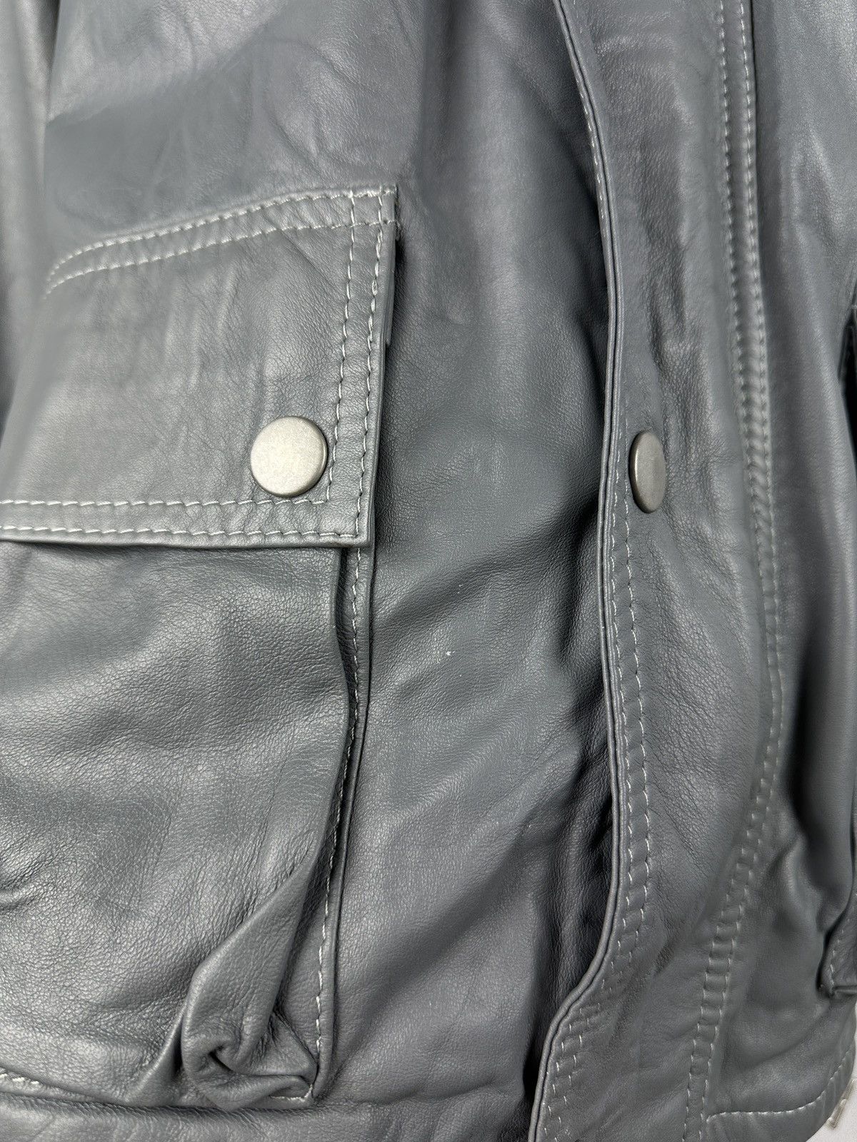 Belstaff NWT Belstaff Centaur Gray Belted Leather Jacket Man Size US L / EU 52-54 / 3 - 16 Thumbnail