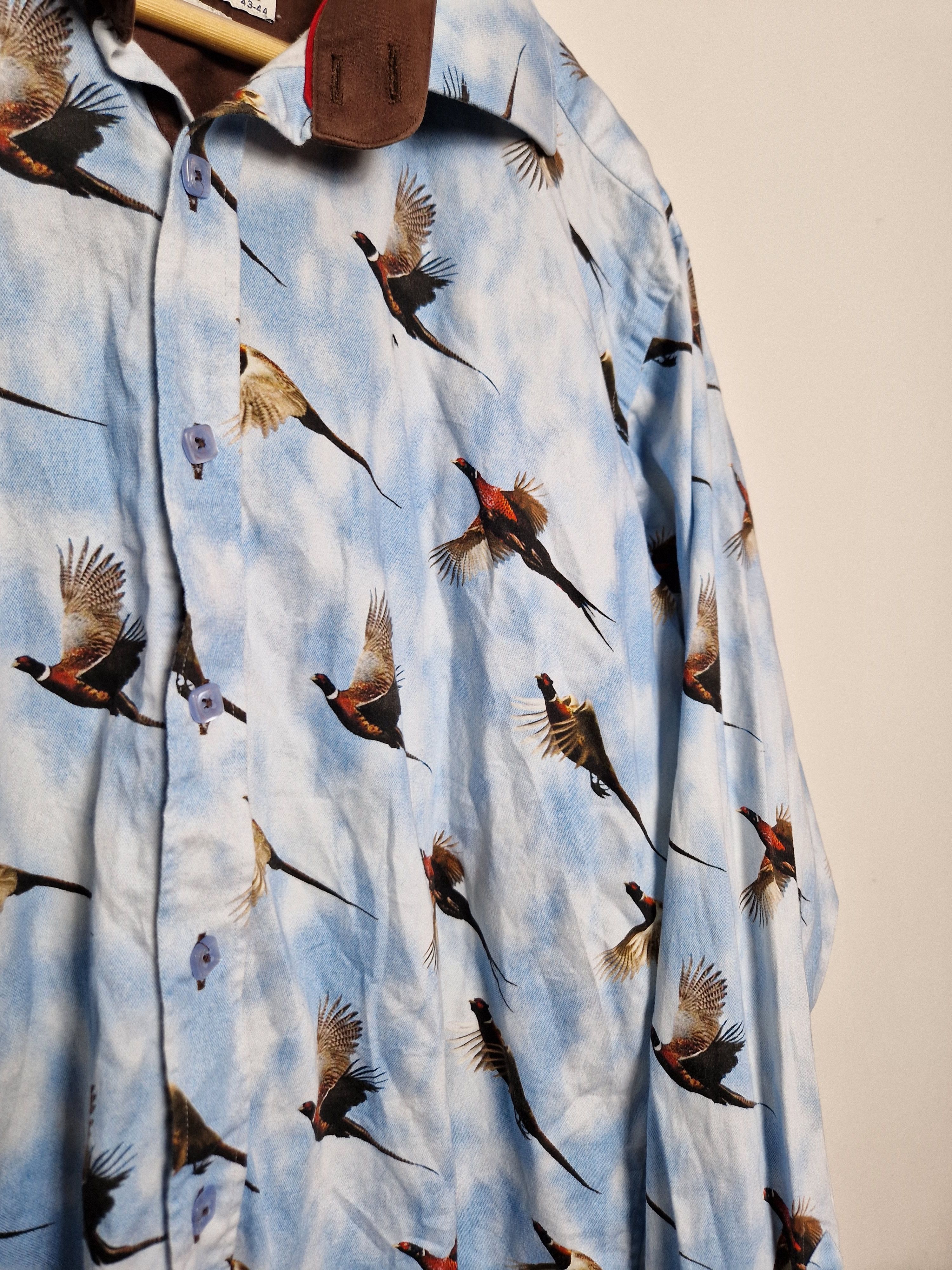 Japanese Brand × Vintage vintage flying pheasants birds sky printed shirt Size US XL / EU 56 / 4 - 8 Thumbnail