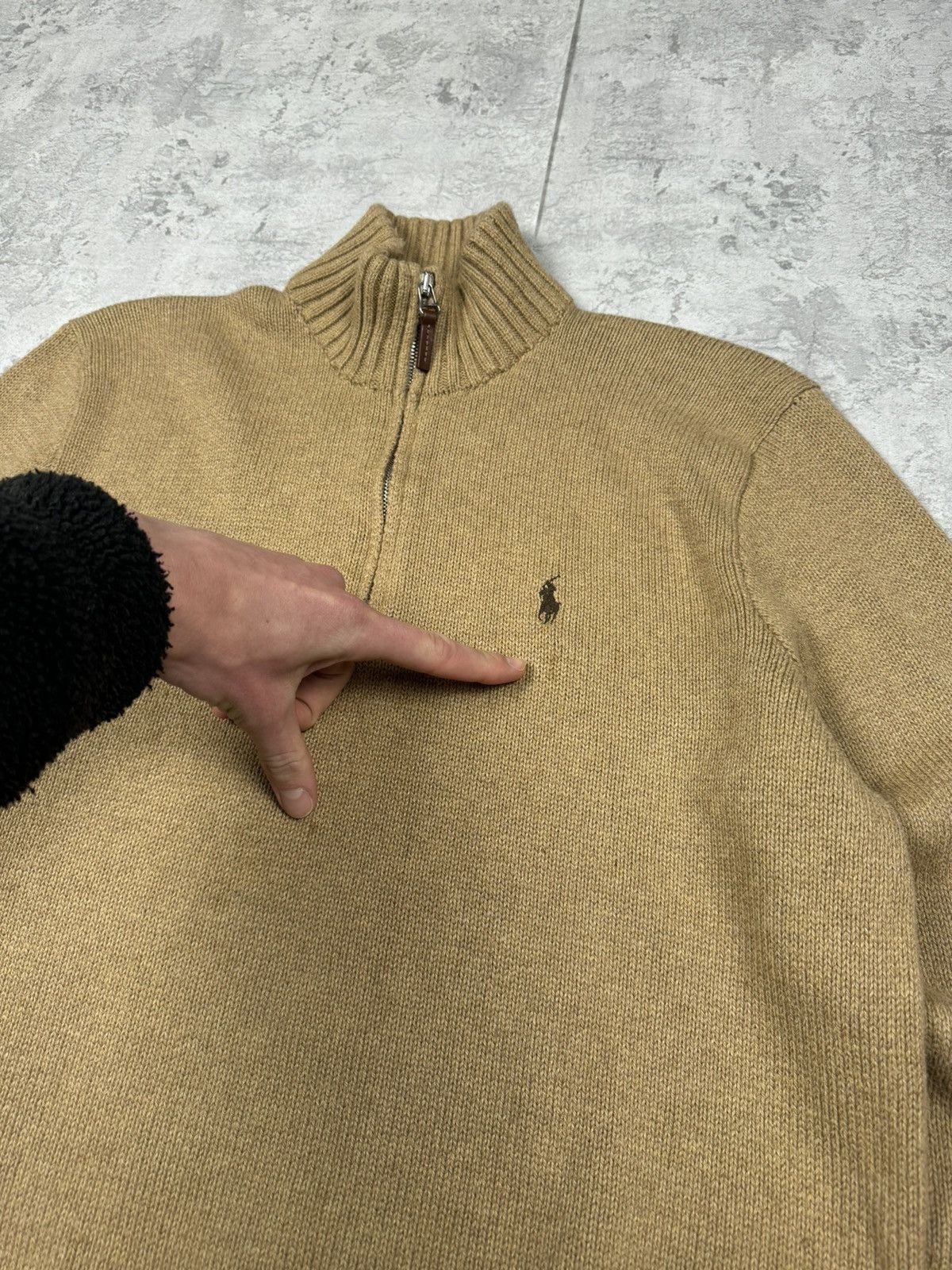 Polo Ralph Lauren Vintage Polo Ralph Lauren Y2K Beige Sweater 1/4 Zip Size L Size US L / EU 52-54 / 3 - 12 Thumbnail