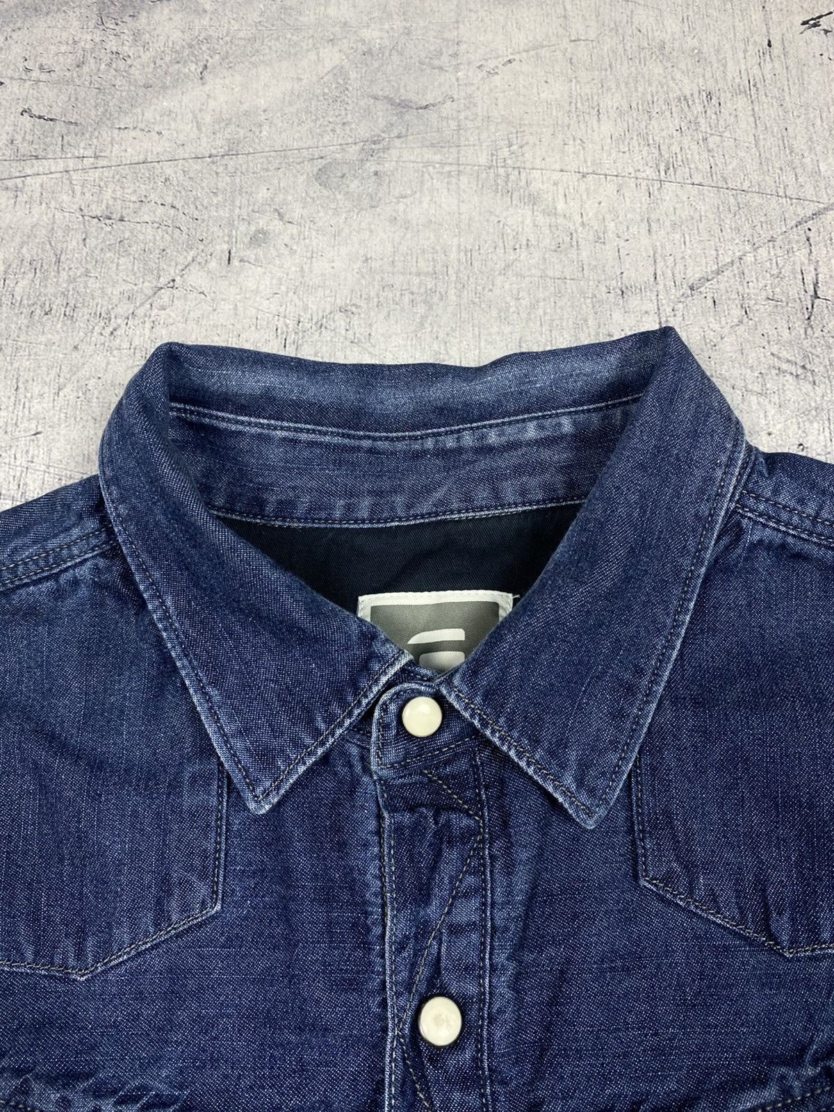 G-Star G-Star RAW Denim Western Shirt Blue Snap Button Tailor Shirt Size US XL / EU 56 / 4 - 8 Thumbnail