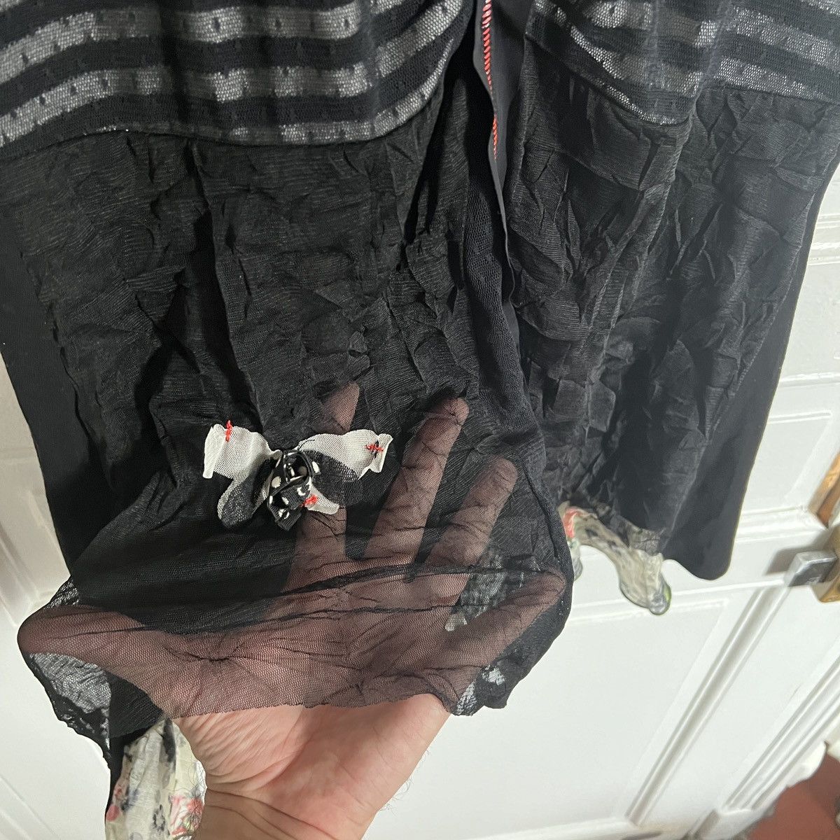 Japanese Brand × Vintage Y2K MESH DRESS TOP 2000s like jpg blouse copine cdg yohji Size XS / US 0-2 / IT 36-38 - 6 Thumbnail