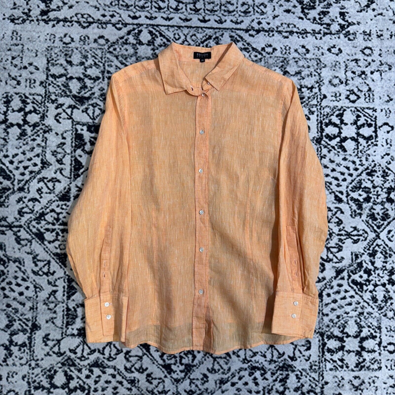 Escada × Vintage Vintage Escada Sport Orange Linen Button Up Shirt Size M Y2K Size US M / EU 48-50 / 2 - 1 Thumbnail