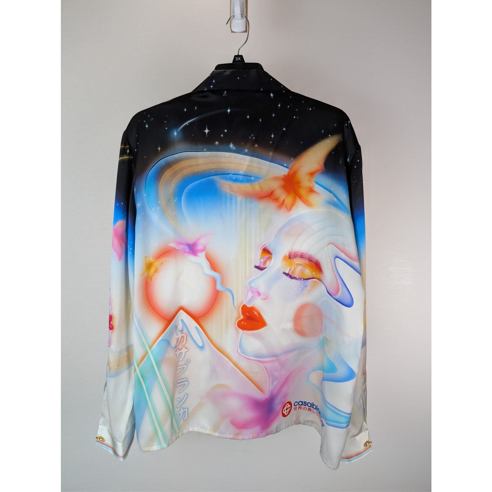 Casablanca o1rshd1 Silk Satin Cuban Collar Long Sleeve Shirt Multicolor Size US XL / EU 56 / 4 - 16 Thumbnail