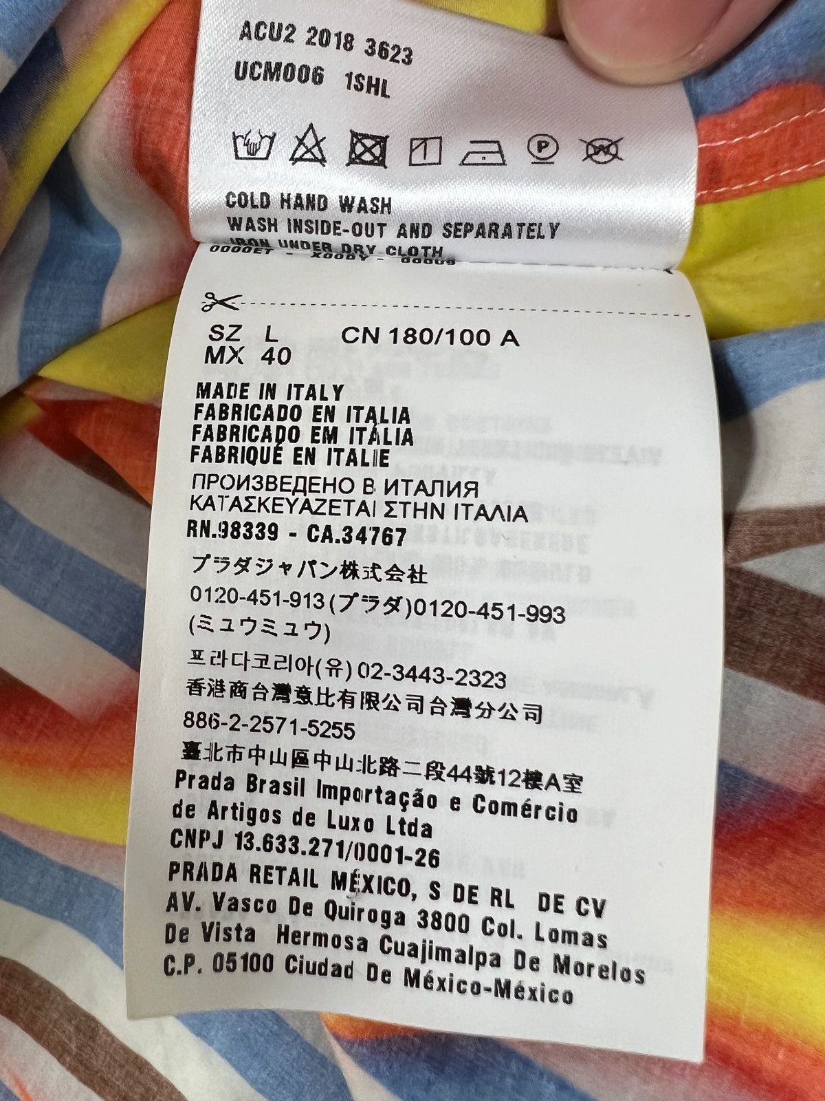 Prada PRADA 1OF1 FLAME LONGSLEEVE BUTTON UP SHIRT SZ:L Size US L / EU 52-54 / 3 - 7 Thumbnail