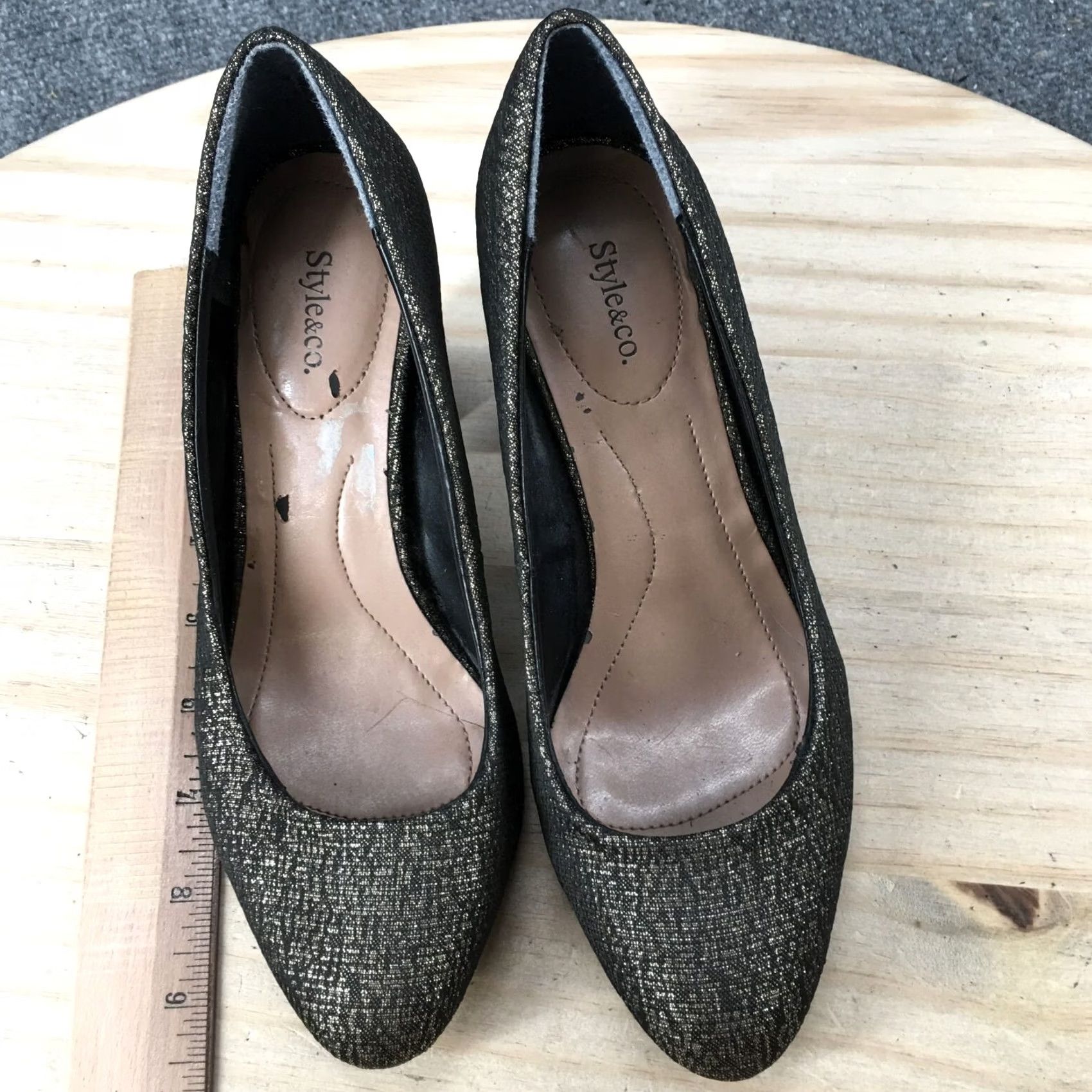 Style & Co Style&Co Gold Fabric High Heels Pumps Womens 6.5 M Asyaa Classic Slip On Shoes Size US 7 / IT 37 - 7 Thumbnail