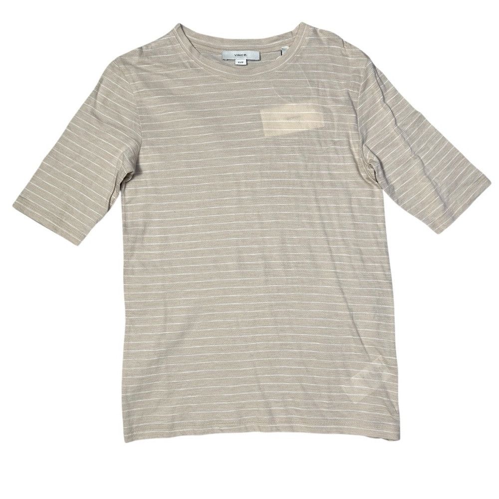 Vince NWT New $168 Vince Essential Elbow Length Sleeve Pima Cotto Size XS / US 0-2 / IT 36-38 - 2 Thumbnail