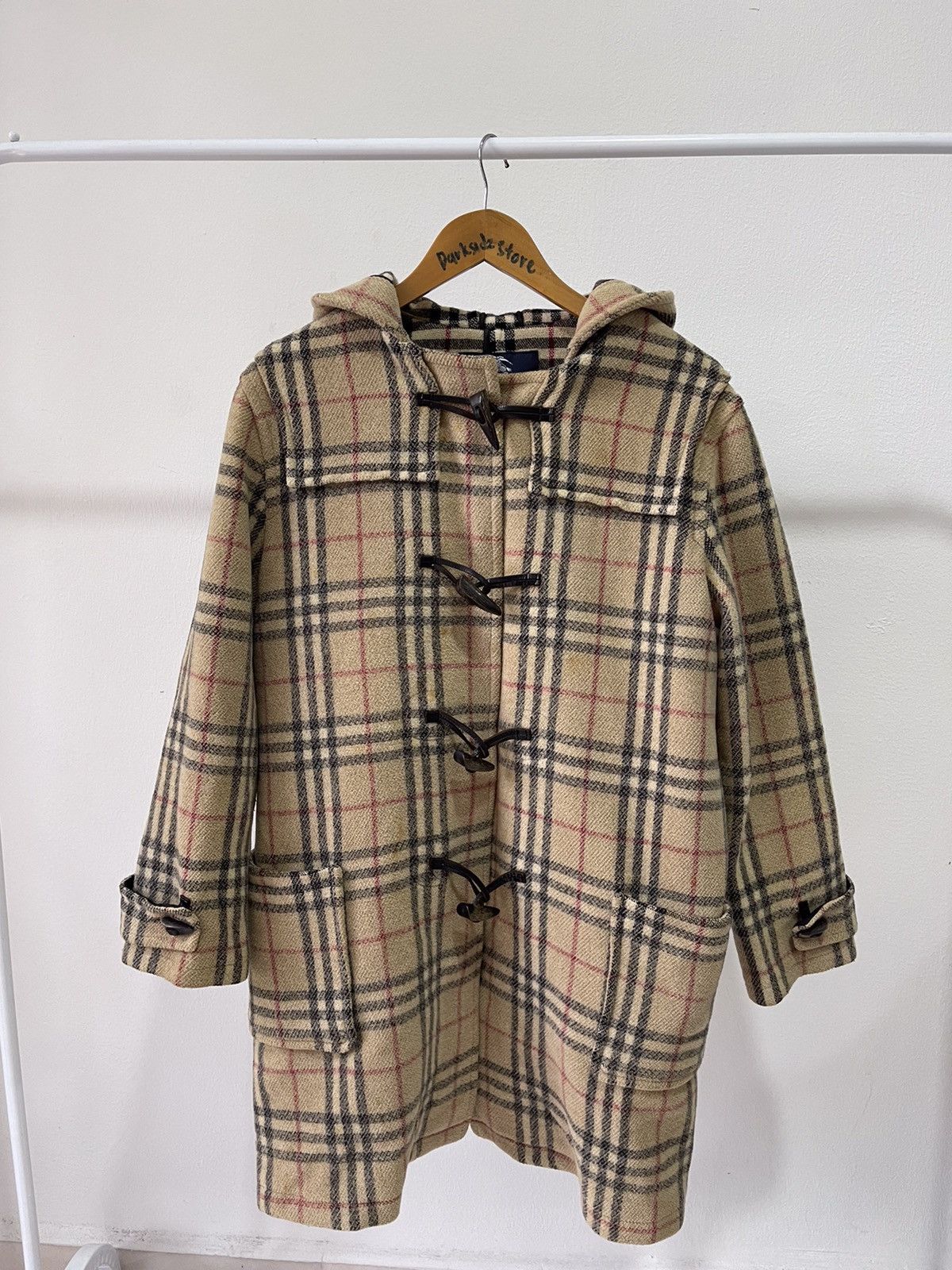 Burberry × Vintage Burberry Nova Check Duffle Coat Size US M / EU 48-50 / 2 - 2 Thumbnail