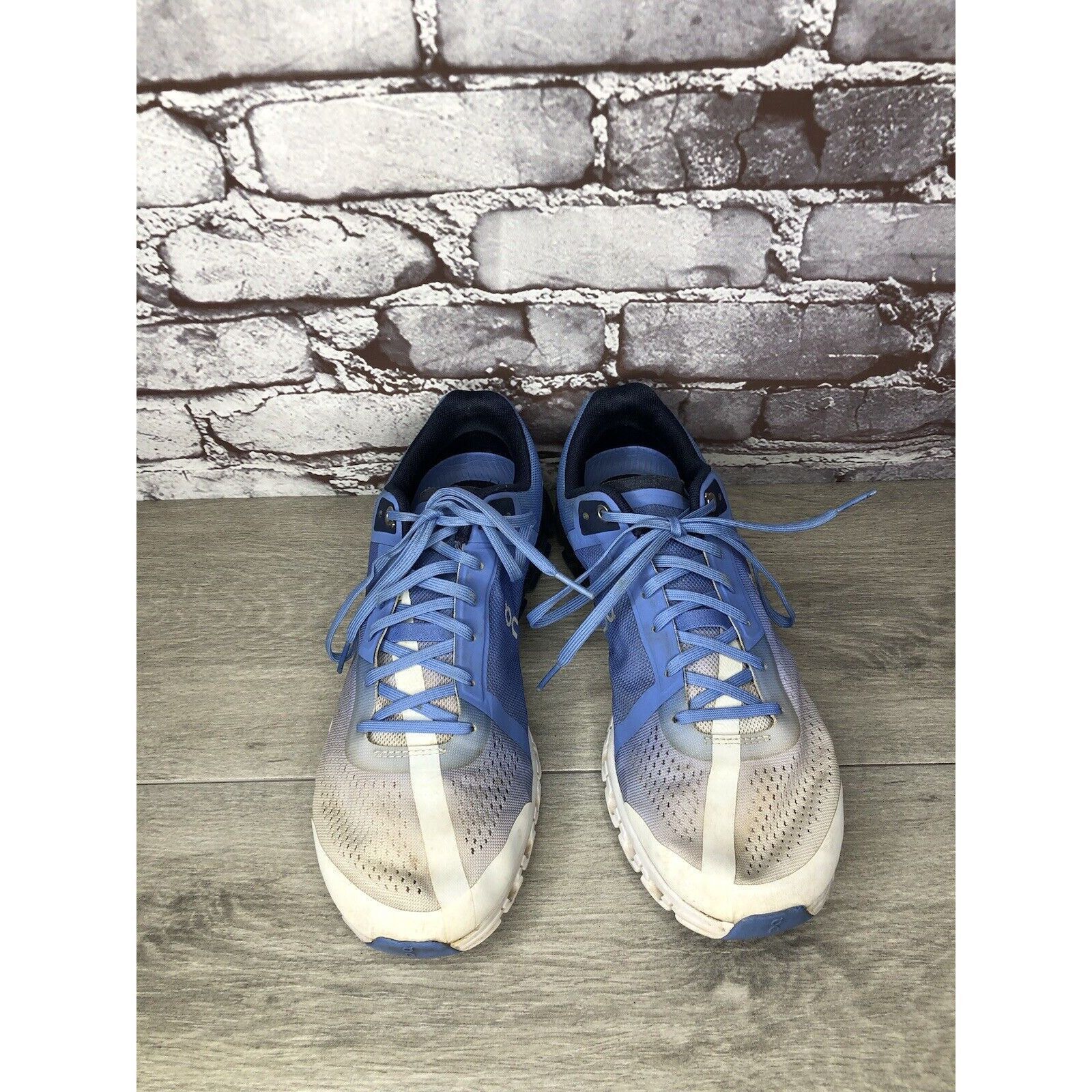 On On Cloudflow Marina White Blue Synthetic Lace Running Shoes Size US 10.5 / IT 40.5 - 16 Thumbnail