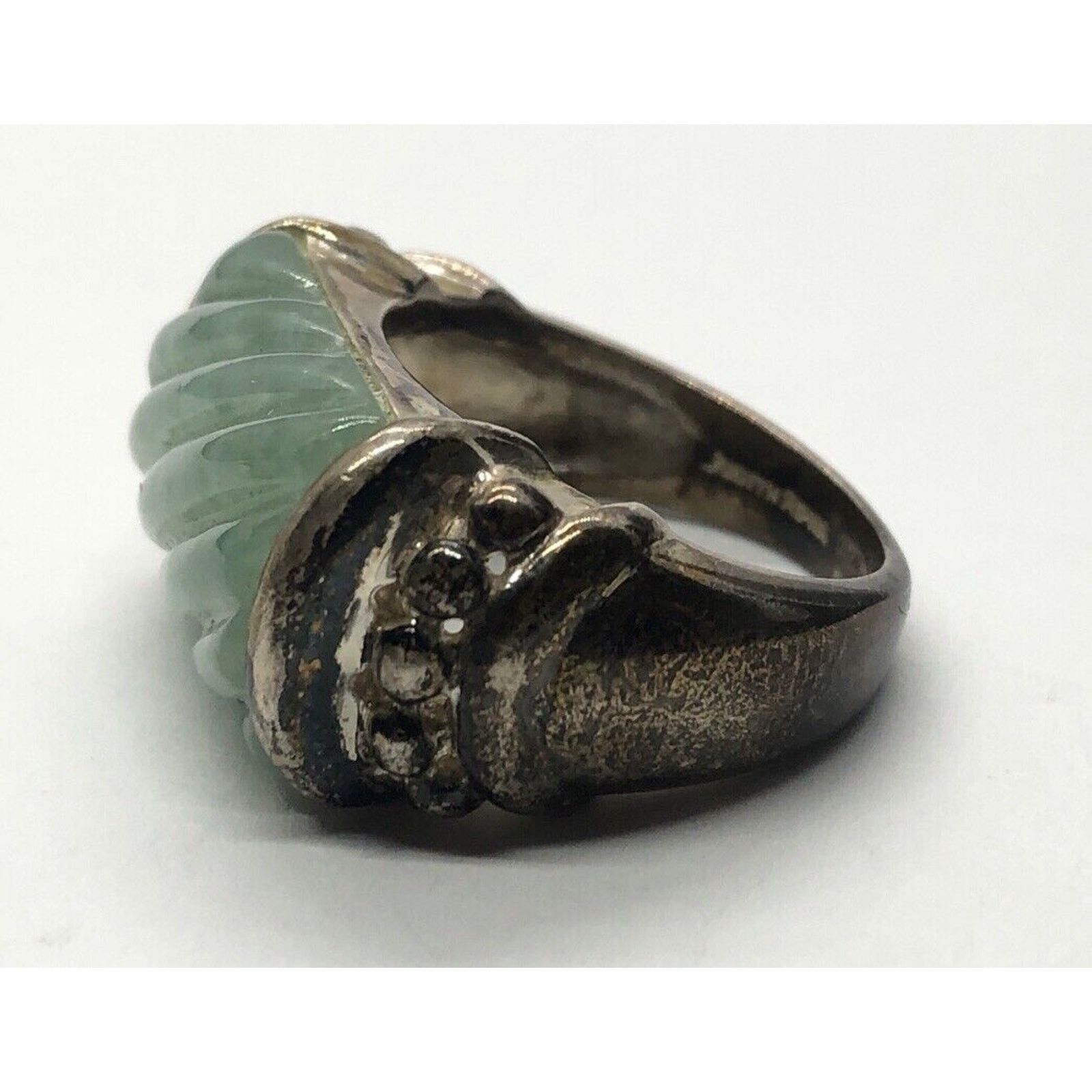 Vintage Judith Ripka Sterling Silver Ring 925 Size 6 Band Jade Size ONE SIZE - 6 Thumbnail