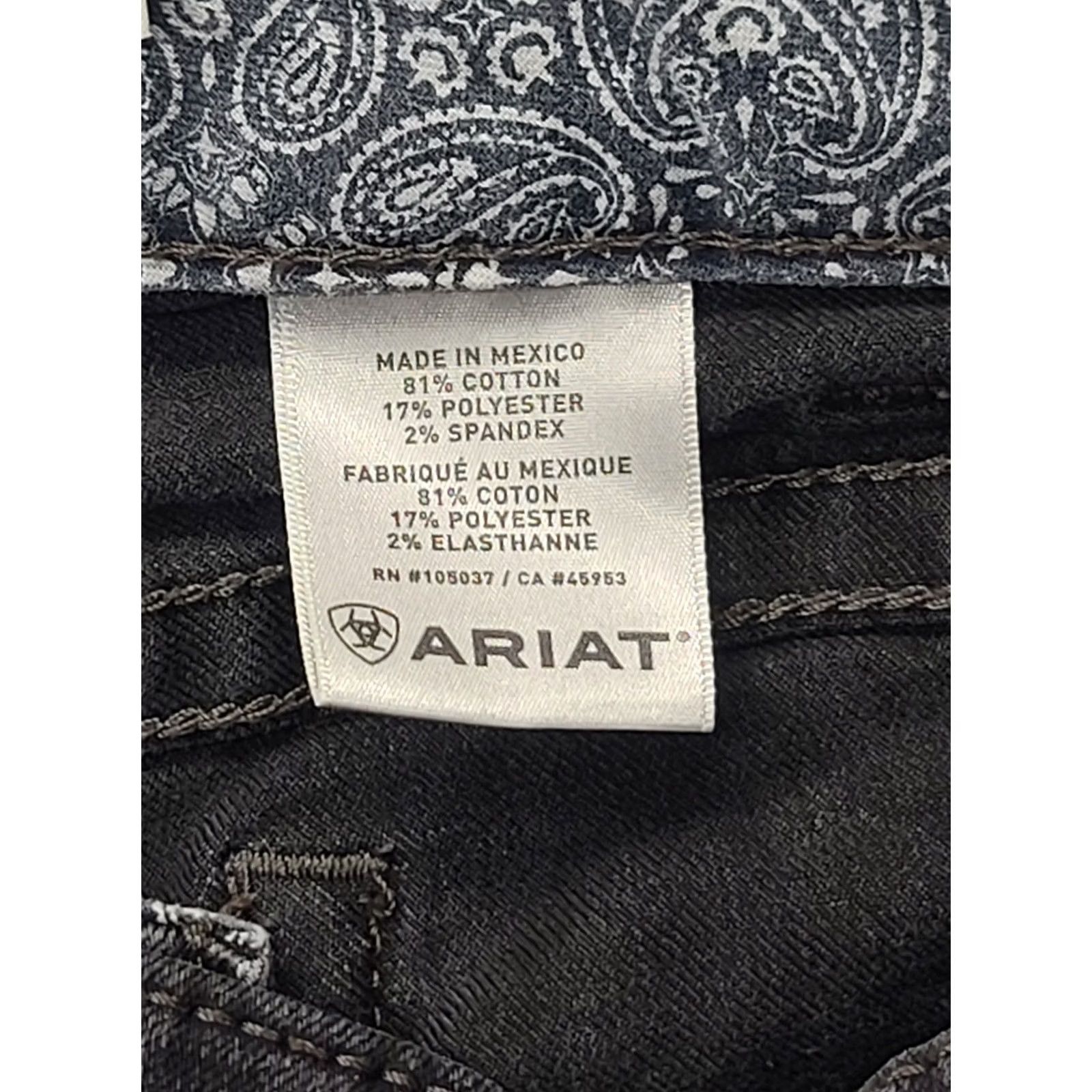 Ariat Ariat Jeans Womens 33x32 REAL Denim Regular Fit Bootcut High Rise Entwined Cowboy Western Buckle Bke 5-Pocket Denim Black Purple? Size 24" / US 00 / IT 34 - 3 Thumbnail