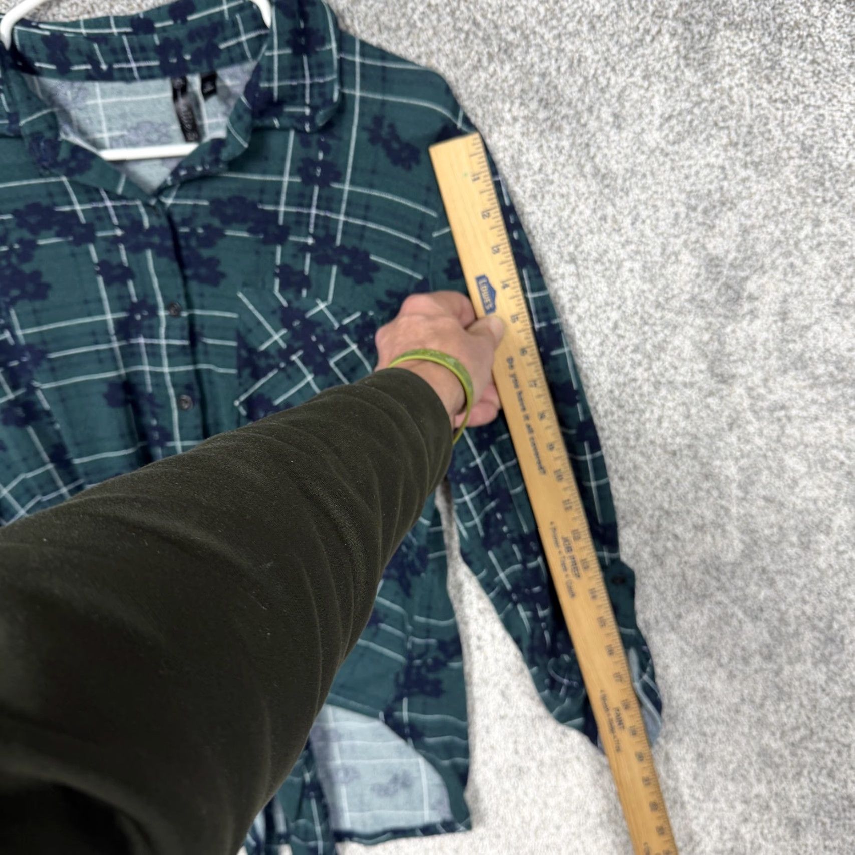 Vintage VINTAGE Y2K Flannel Tie Front Shirt L Plaid Green Women's Button-Up 3/4 Sleeve Casual Fall Winter Size L / US 10 / IT 46 - 3 Thumbnail