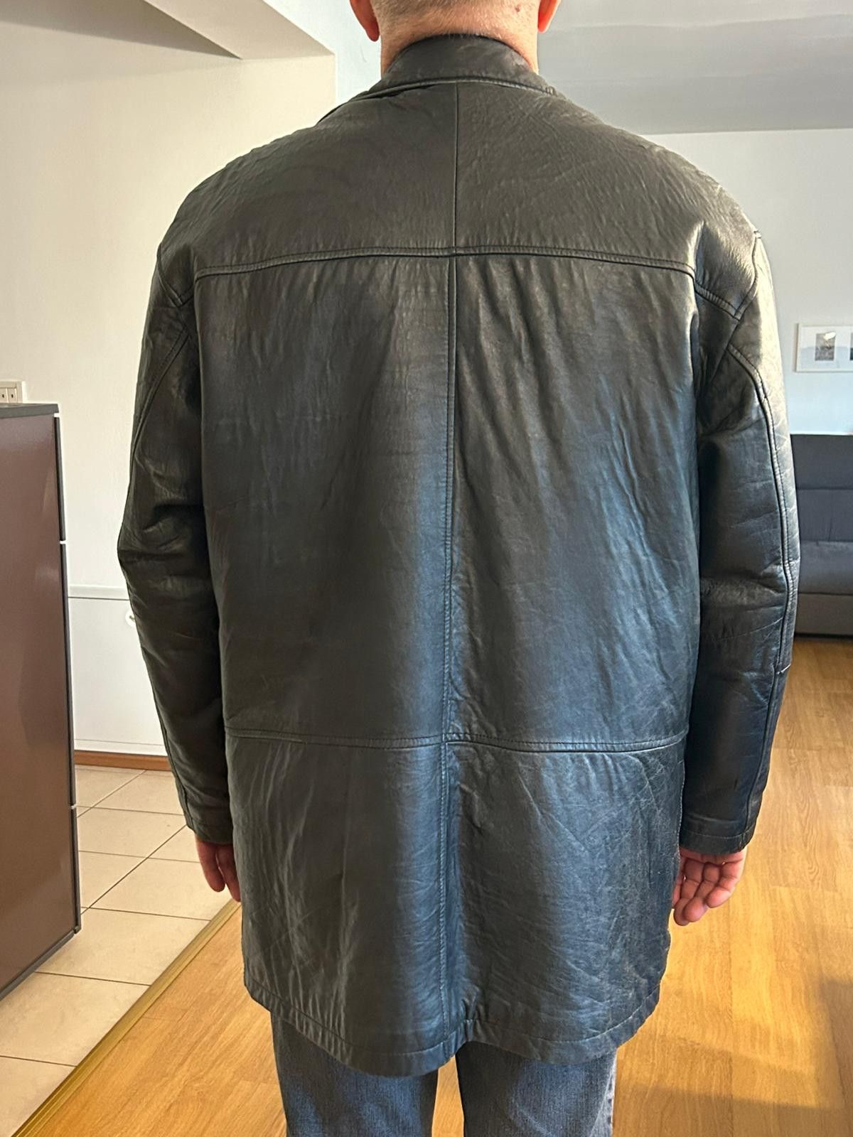 Other Classic 90s vintage mens black real leather coat Size US L / EU 52-54 / 3 - 6 Thumbnail