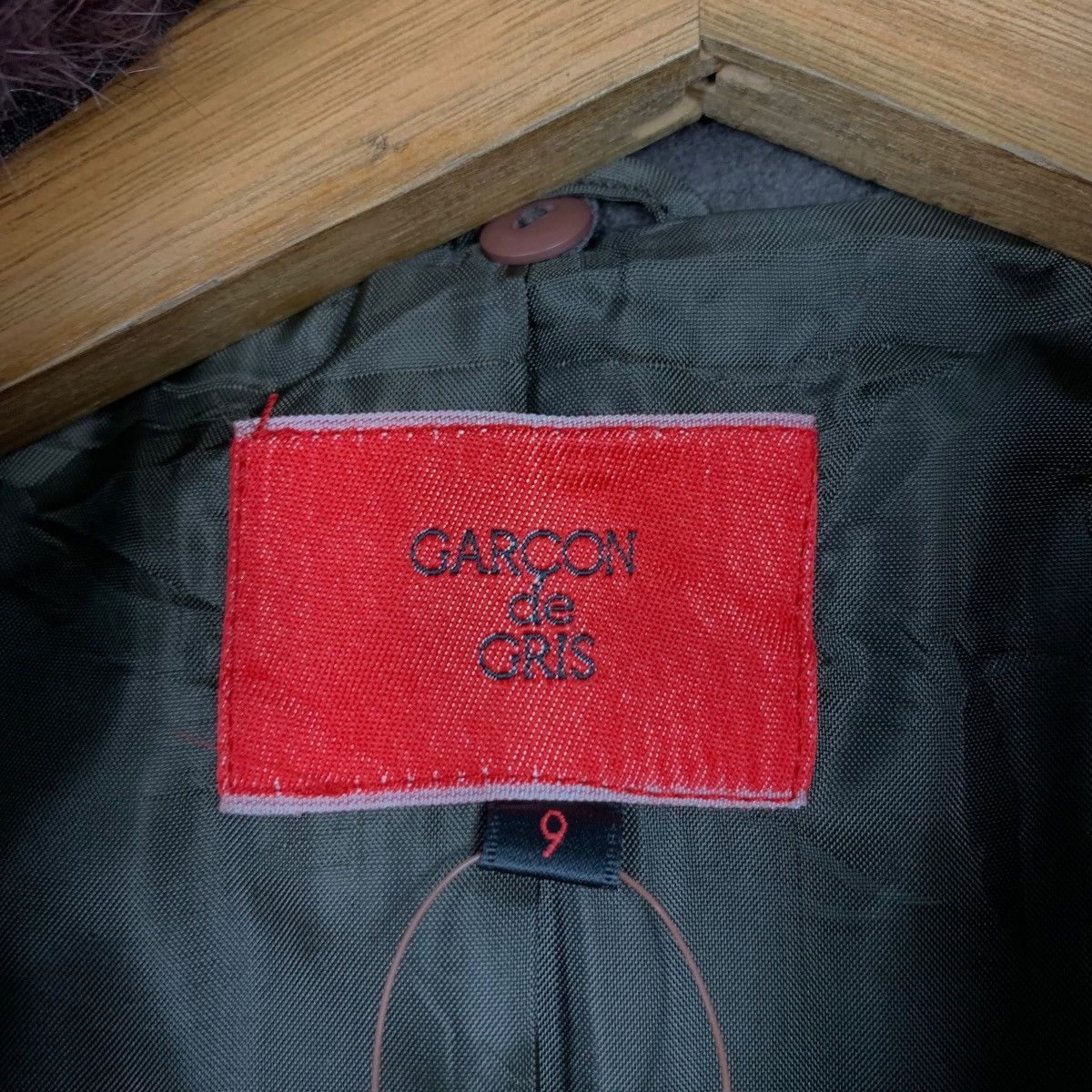 Japanese Brand GARÇON de GRIS Rabbit Fur Neck Long Coat #1734-C77 Size S / US 4 / IT 40 - 16 Thumbnail
