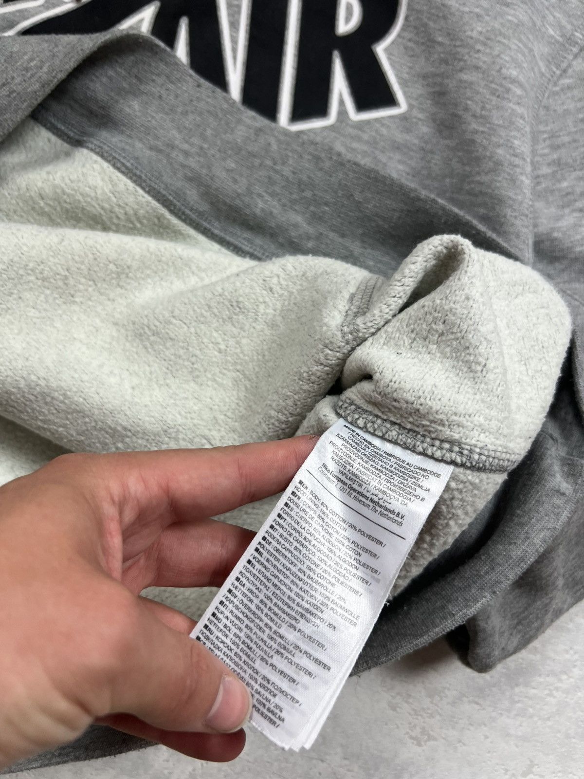 Nike 00s Nike Air Big Logo Vintage Y2K Drill Oversized Hoodie Size US L / EU 52-54 / 3 - 8 Thumbnail