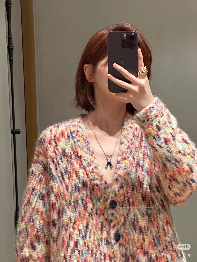 Loewe Loewe Colorful Spotted Knit Cardigan, Good Knitting Craft Size S / US 4 / IT 40 - 1 Thumbnail