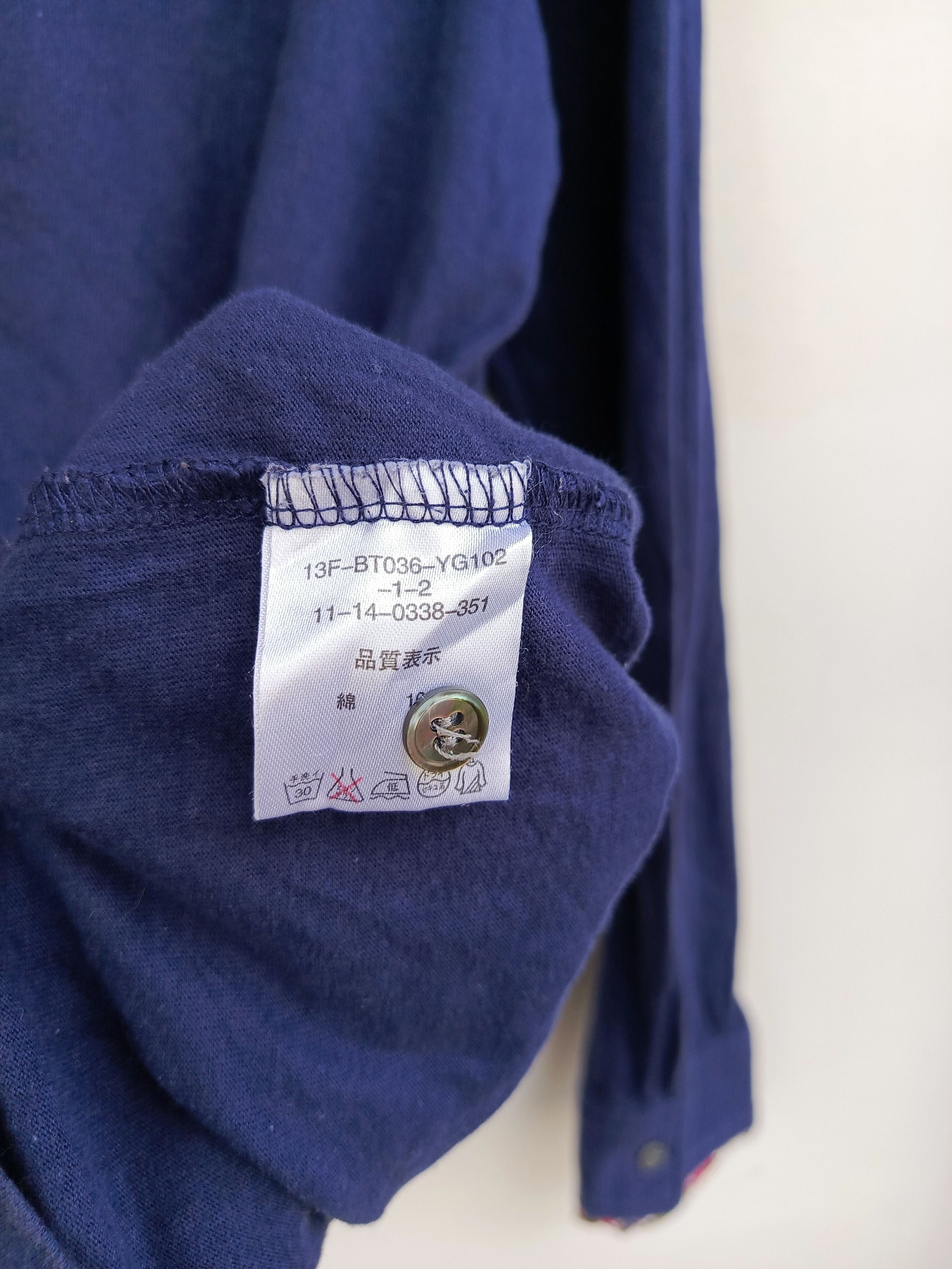Beams Japan Beams Navy Henley Long Sleeve Minimal Japanese Style Size US L / EU 52-54 / 3 - 6 Thumbnail