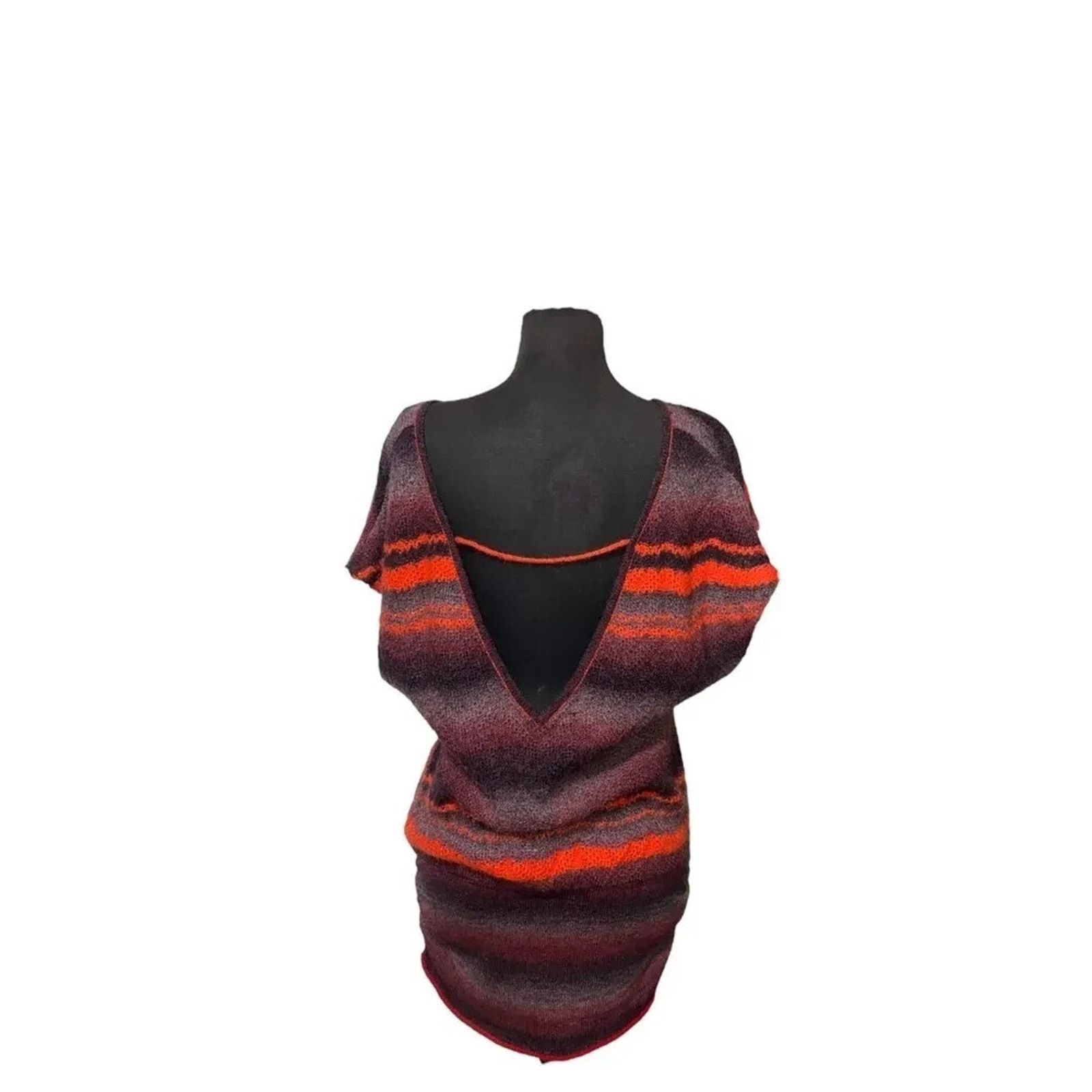 Free People FREE PEOPLE SUNSET STRIPE V-BACK WOOL BLEND SWEATER - SZ M Size M / US 6-8 / IT 42-44 - 2 Thumbnail
