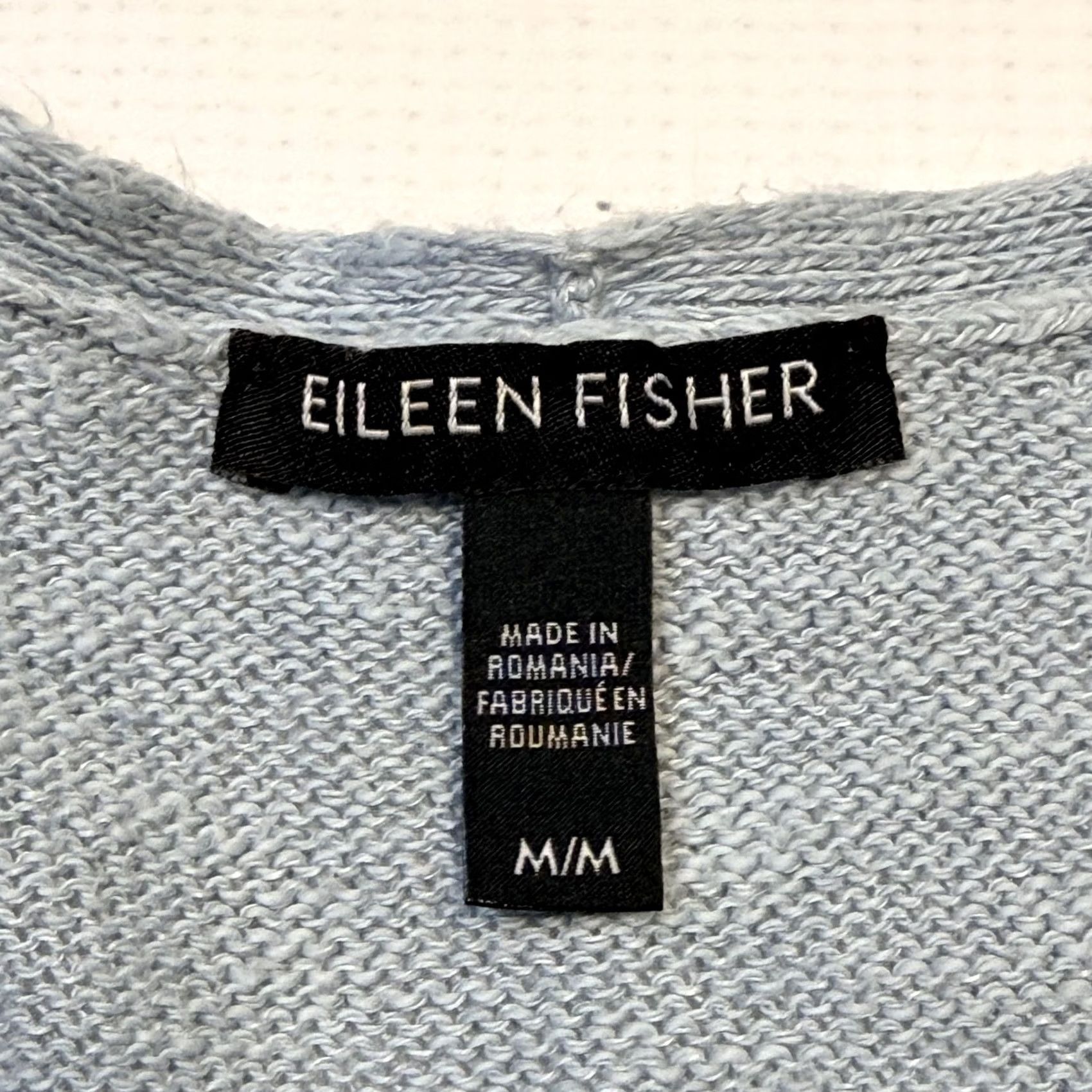 Eileen Fisher Eileen Fisher Sweater Womens Medium Blue Organic Cotton Linen V-Neck Pullover Size M / US 6-8 / IT 42-44 - 4 Thumbnail