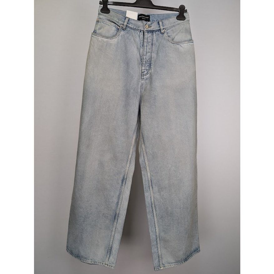 Balenciaga o1rshd1 Organic Japanese Twill Sticker Baggy Pant Dirty Blue Size US 30 / EU 46 - 3 Thumbnail