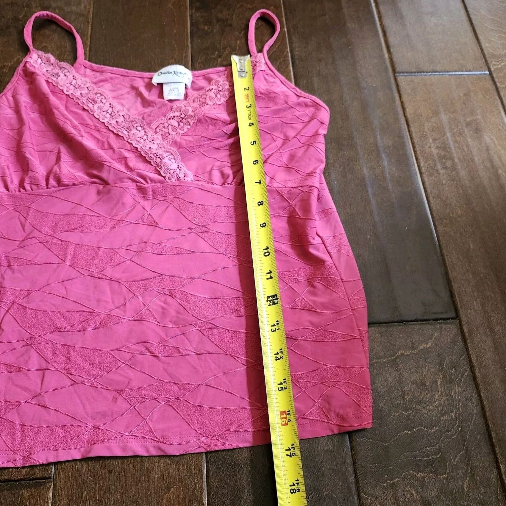 Vintage Claudia Richard Women's Tank Shirt Juniors Large Pink Lace Sleeveless Size L / US 10 / IT 46 - 6 Thumbnail