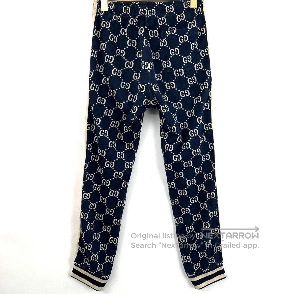Gucci Blue Patterned Casual Sweatpants with Stripes. Size US 30 / EU 46 - 2 Thumbnail