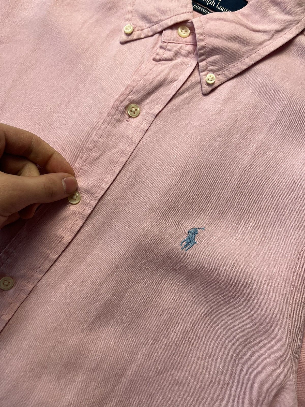 Polo Ralph Lauren Vintage RALPH LAUREN Linen Striped Short Sleeved Silk Shirt Size US S / EU 44-46 / 1 - 9 Thumbnail