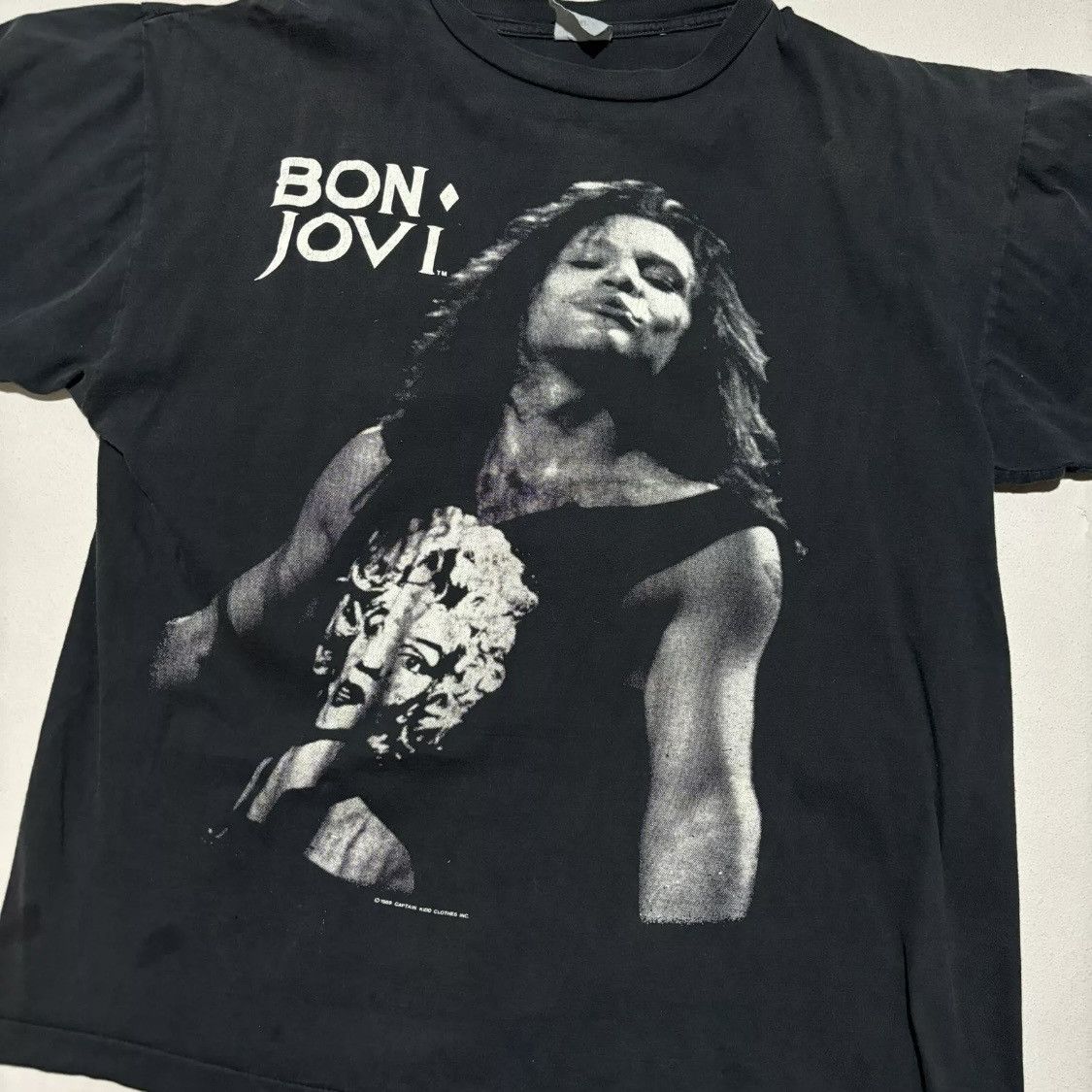 Vintage Bon Jovi Marilyn Monroe T-Shirt Vintage 80s Band Brotherhood Size US L / EU 52-54 / 3 - 2 Thumbnail