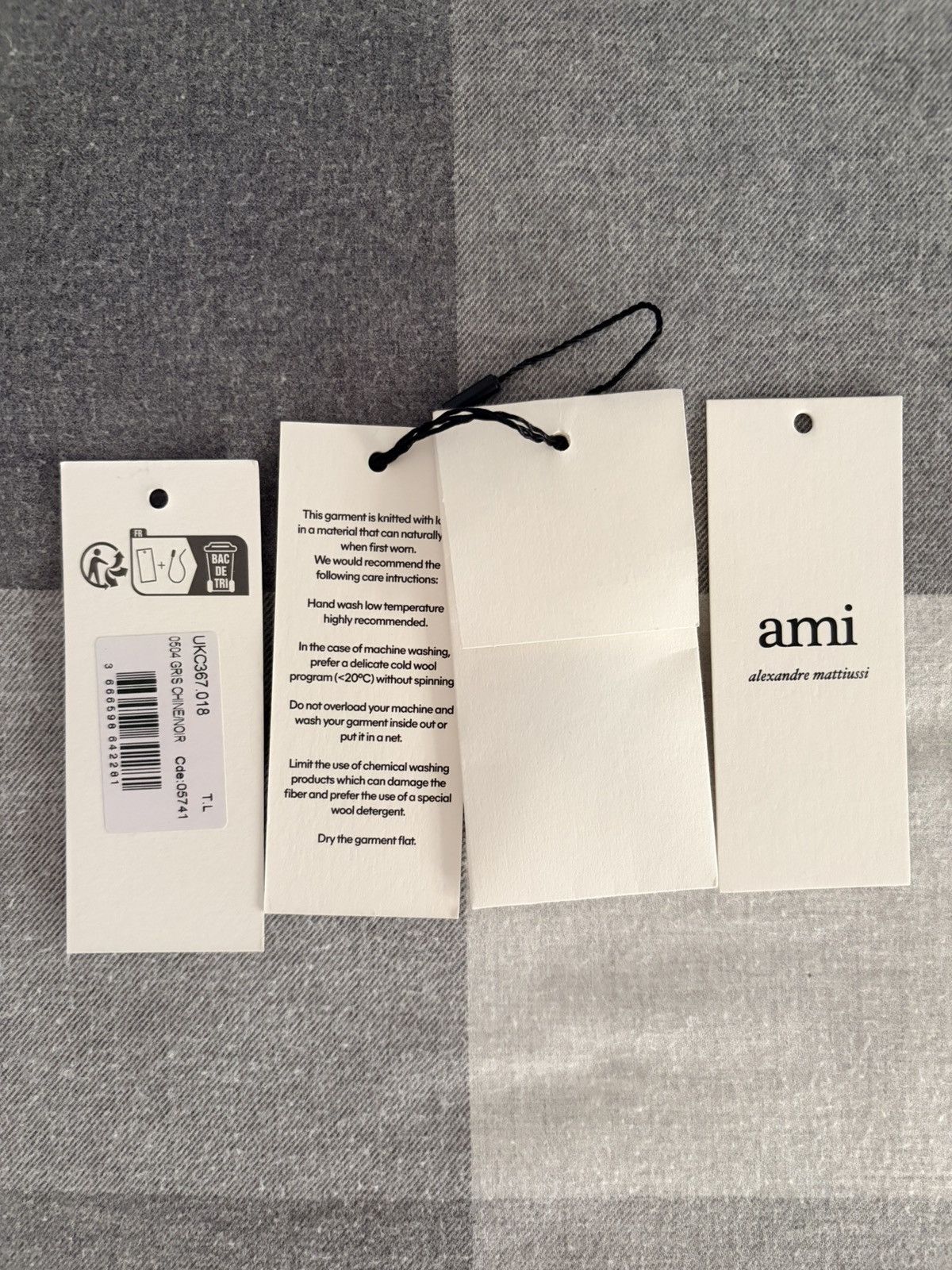 AMI Ami De Couer Unisex Grey Cardigan Size US L / EU 52-54 / 3 - 8 Thumbnail