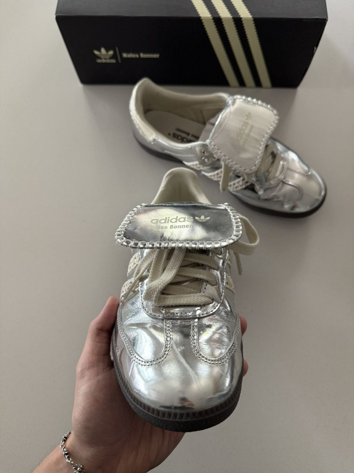 Adidas × Wales Bonner Wales Bonner ‘Silver Metallic’ Adidas Samba Size US 8 / EU 41 - 4 Thumbnail