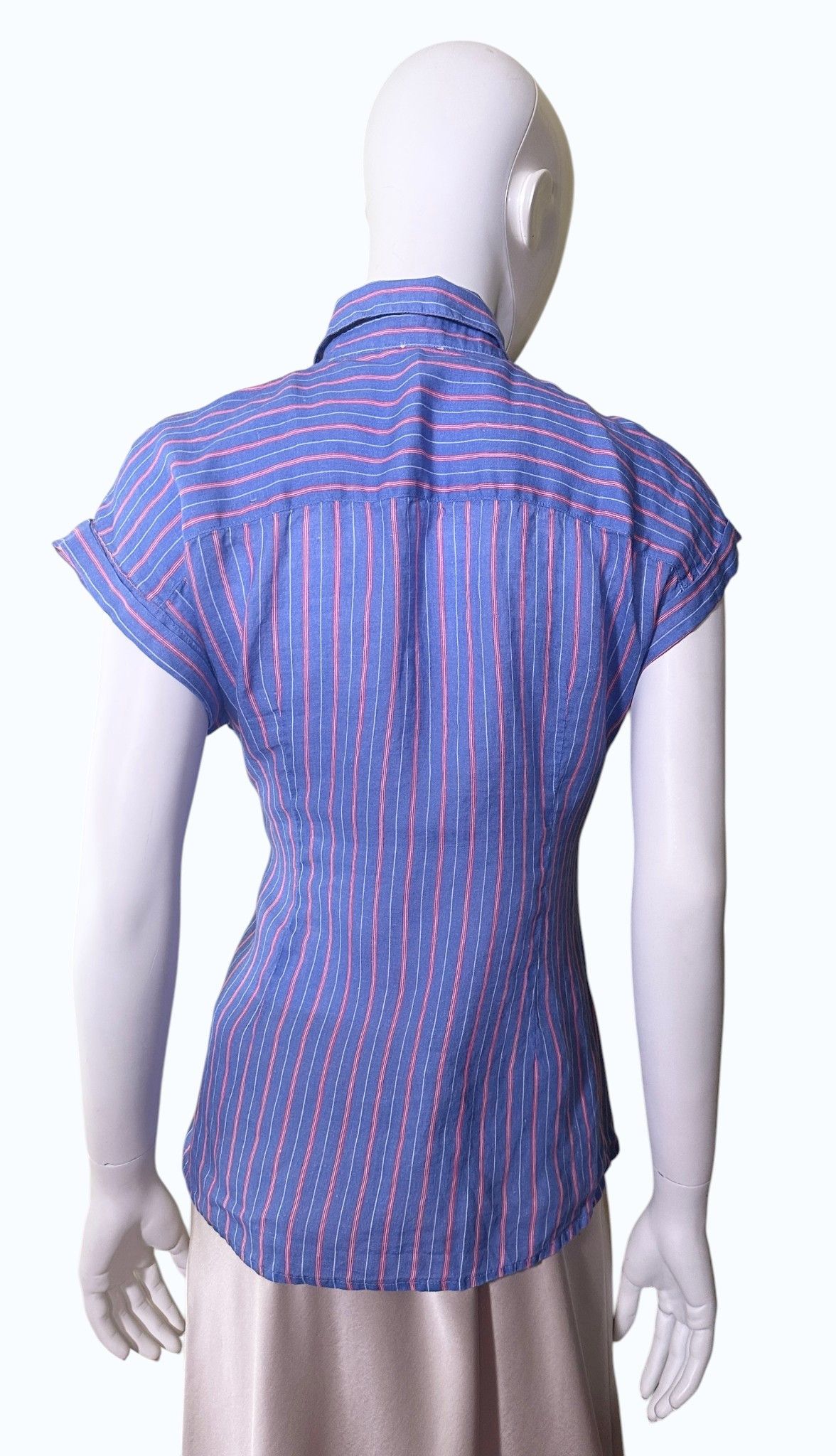 120% Lino Linen top striped Size L / US 10 / IT 46 - 5 Thumbnail