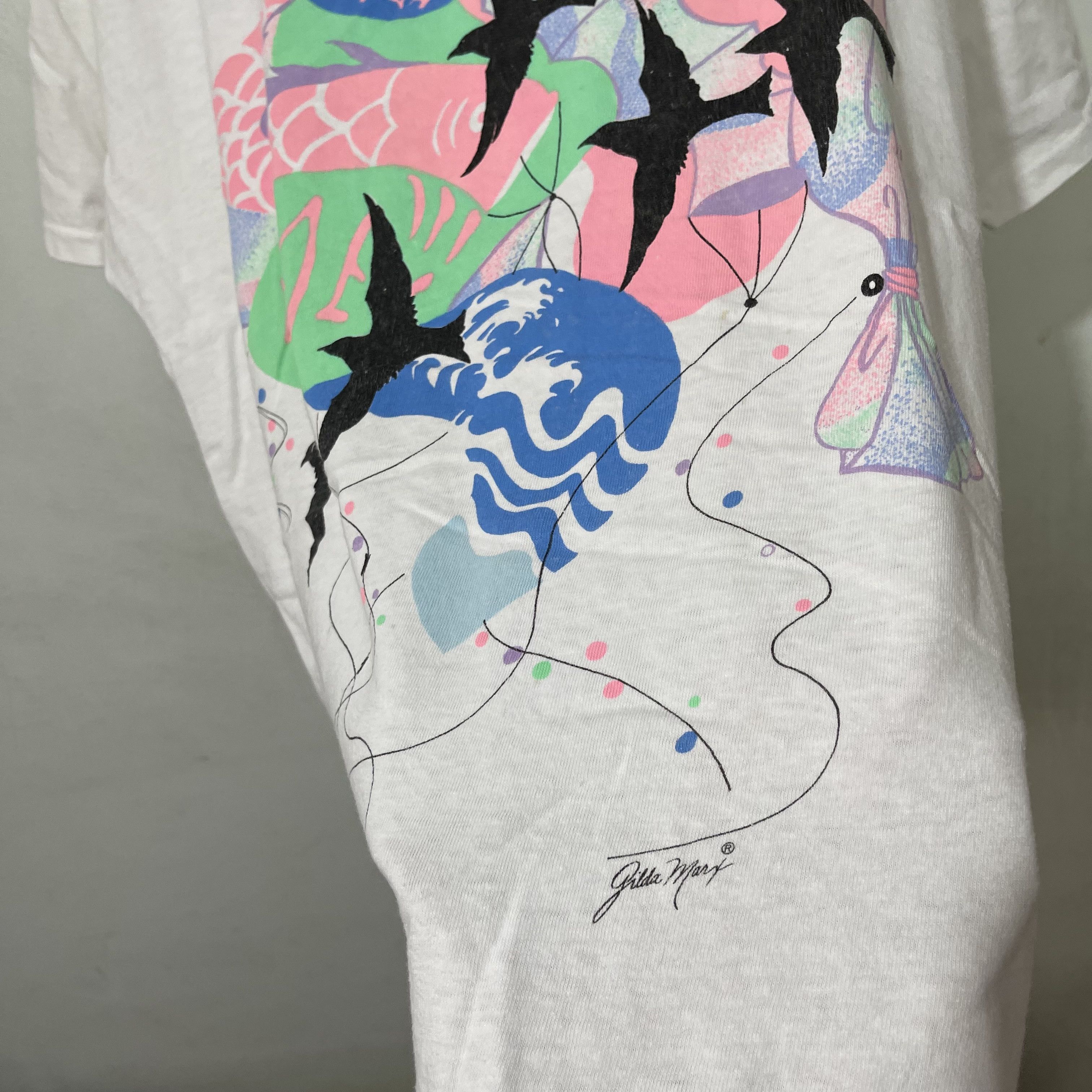 Vintage Vintage 90s Japanese Koi Fish T-Shirt Size US XXL / EU 58 / 5 - 3 Thumbnail