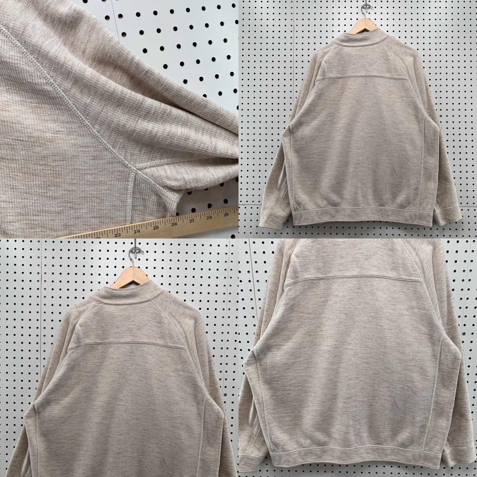 Tommy Bahama Tommy Bahama Sweater Main Selling Point Brand Mens 2XL Beige Reversible 1/4 Zip Pullover Knit Cotton Blend Mock Neck Long Sleeve Casual 26x29 90s? Size US XXL / EU 58 / 5 - 9 Thumbnail