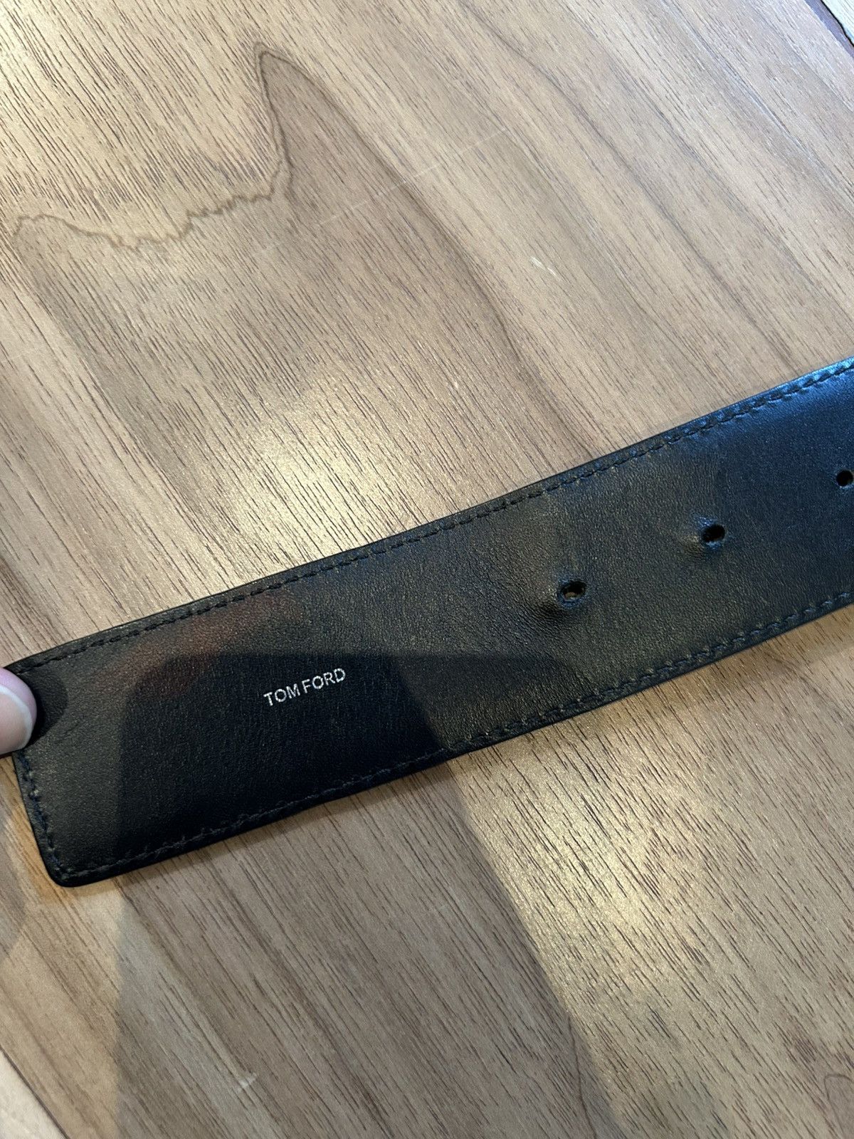 Tom Ford Tom Ford Black T Belt Genuine Leather Size 36 - 2 Thumbnail