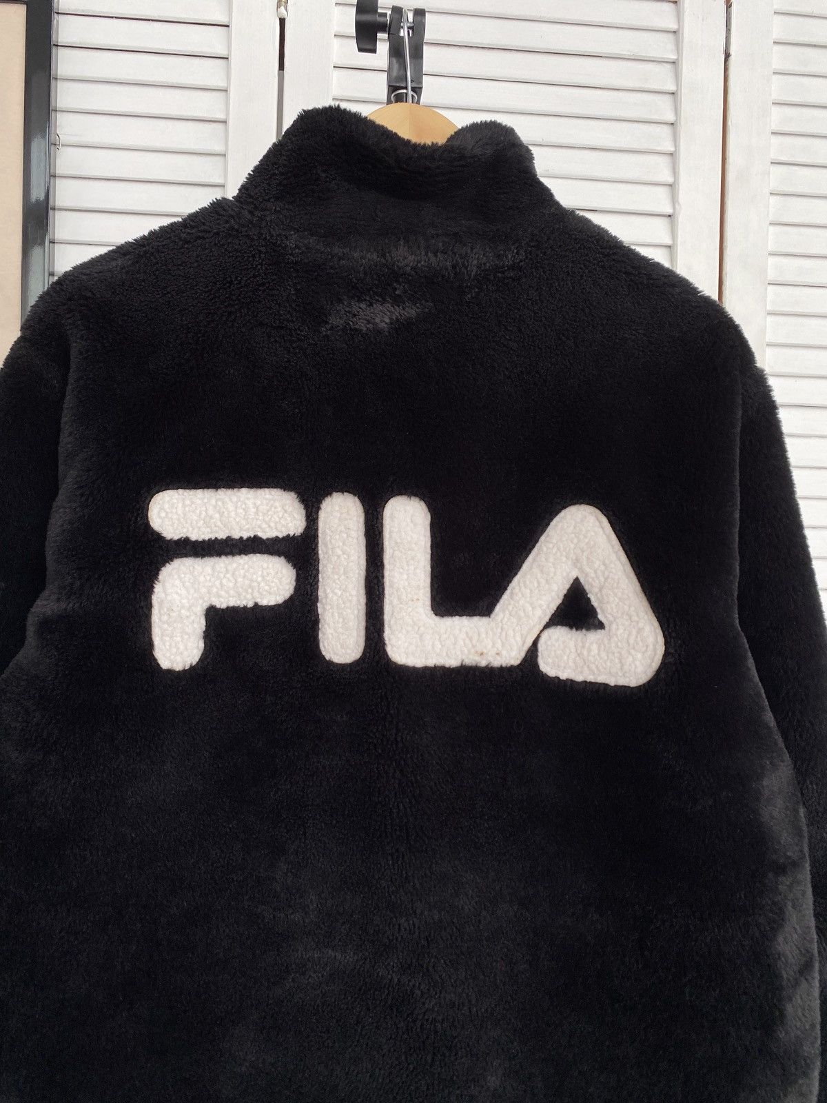 Fila Vintage FILA Sherpa Fleece Jacket Big Back Logo Oversized Size US M / EU 48-50 / 2 - 7 Thumbnail
