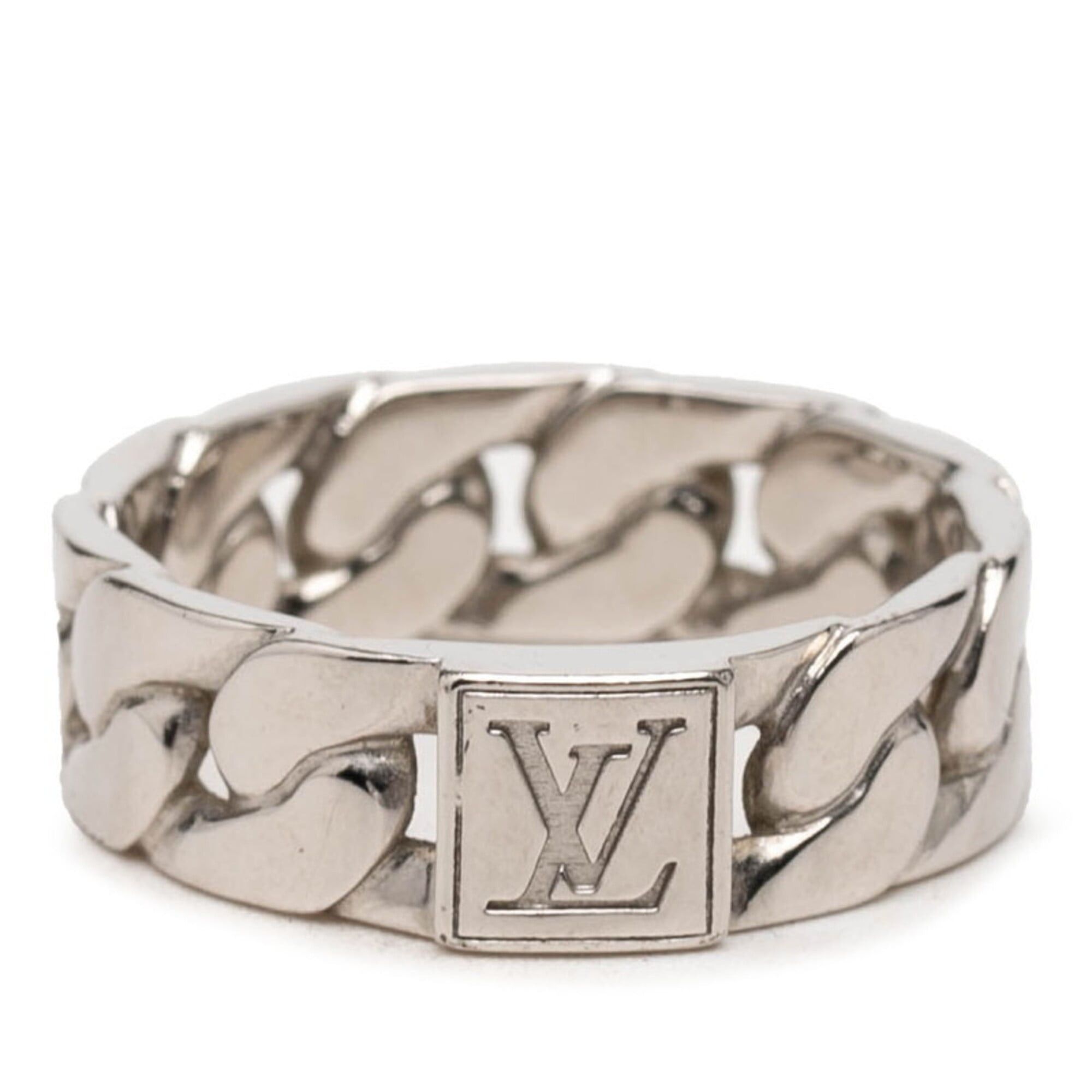 Louis Vuitton Louis Vuitton Mosaic Chain Ring, Size #L, M1533L, Silver Metal, Men's, LOUIS VUITTON Size ONE SIZE - 1 Thumbnail