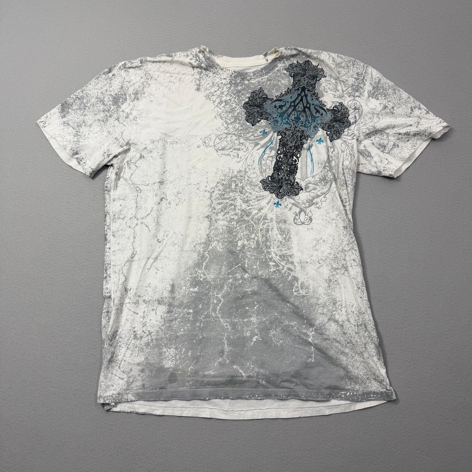 Affliction Vintage Archaic Affliction Shirt Men's 2XL White Grunge Goth Size US XXL / EU 58 / 5 - 2 Thumbnail