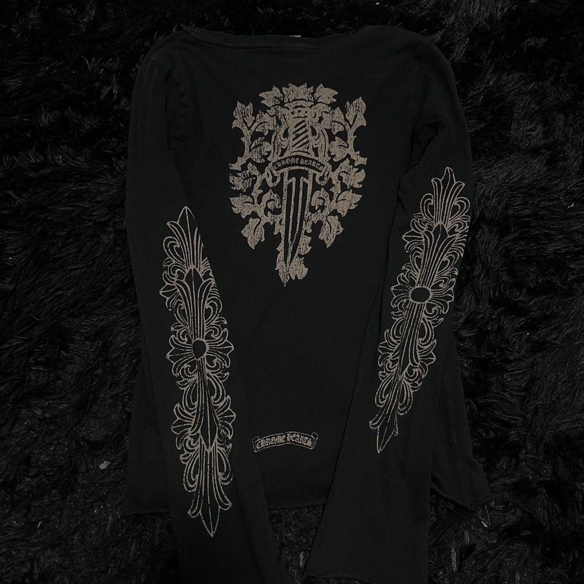 トップス Chrome Hearts Floral Dagger Longsleeve Chrome Hearts Chrome Hearts Floral Dagger Long Sleeve Tee