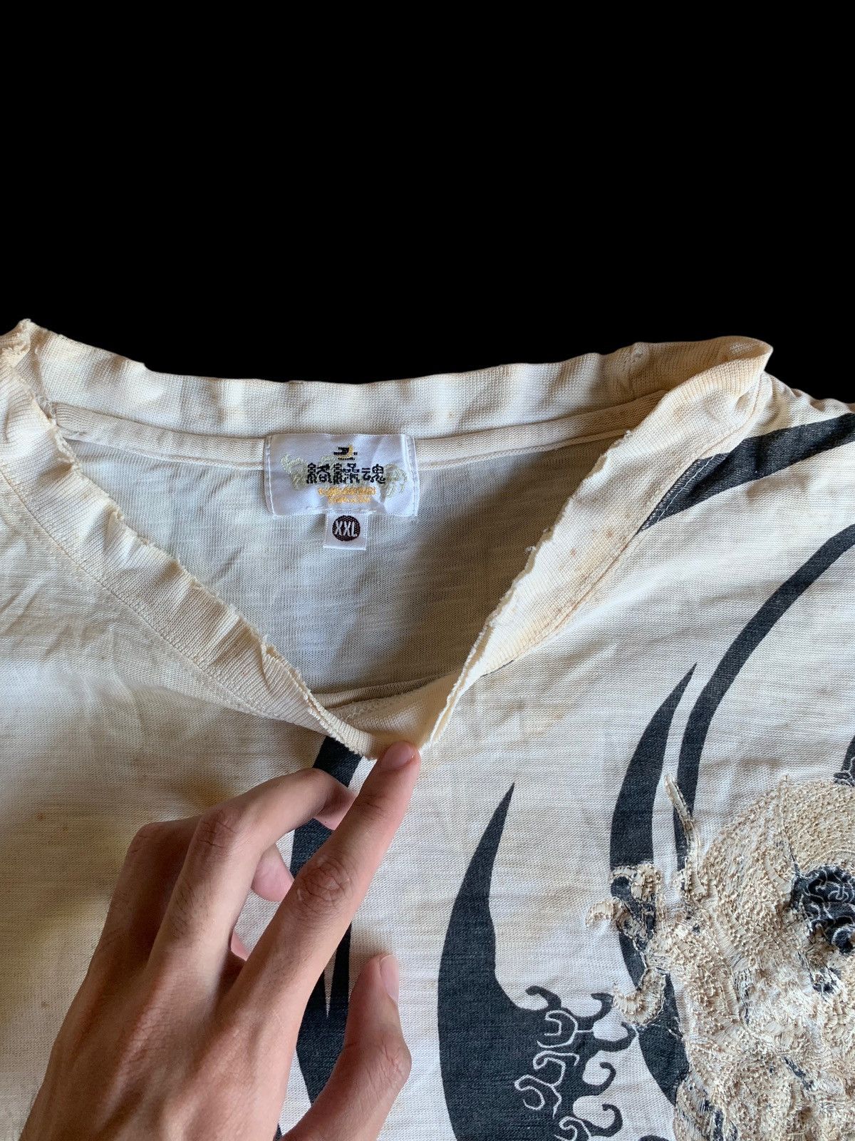 Karakuri Tamashii SUNFADED KARAKURI KAMASHI DRAGON STAIN DISTRESSED SHIRT Size US XXL / EU 58 / 5 - 19 Thumbnail