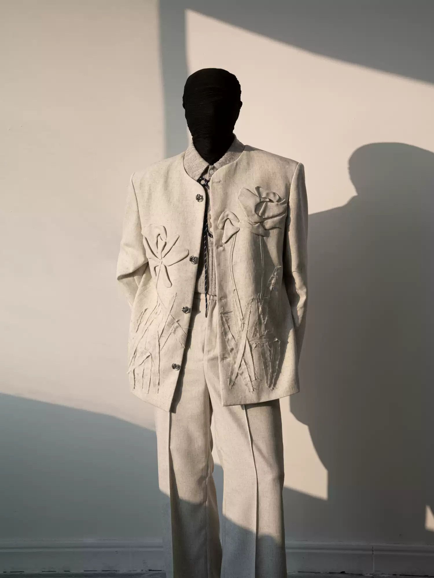 Other Iris Blossom Linen Suit Set Size 38S - 5 Thumbnail