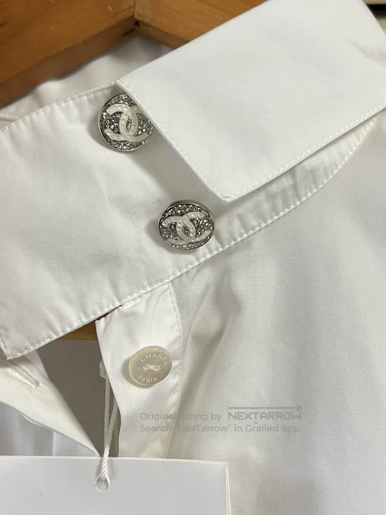 Chanel Chanel White long-sleeved shirt Size XXS / US 00 / IT 34 - 4 Thumbnail