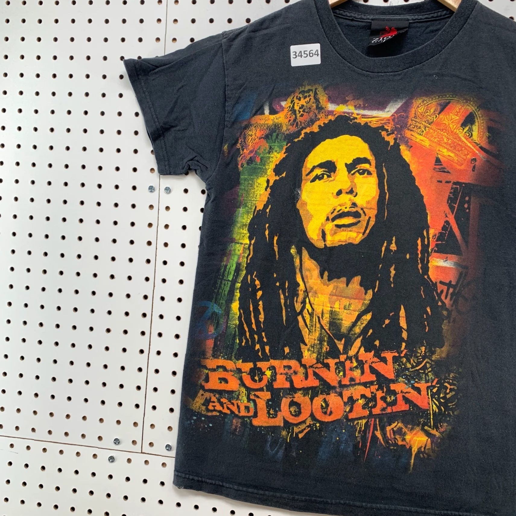 Vintage Vintage Bob Marley Shirt Mens Small Black Burnin And Lootin Short Sleeve 17x25.5 Size US S / EU 44-46 / 1 - 3 Thumbnail