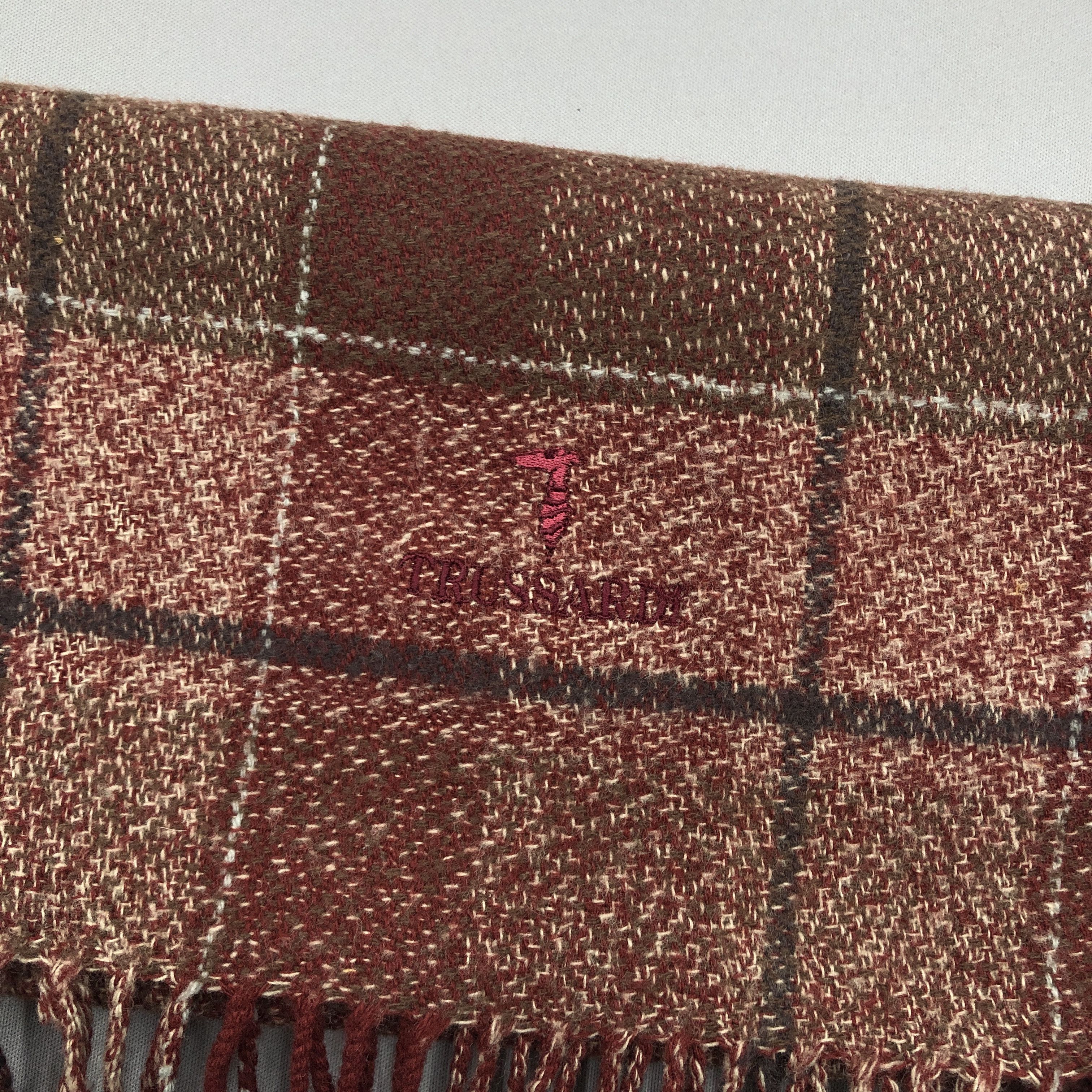 Trussardi Vintage Trussardi Scarf Muffler Wool Winter Fringe Scarves Size ONE SIZE - 4 Thumbnail